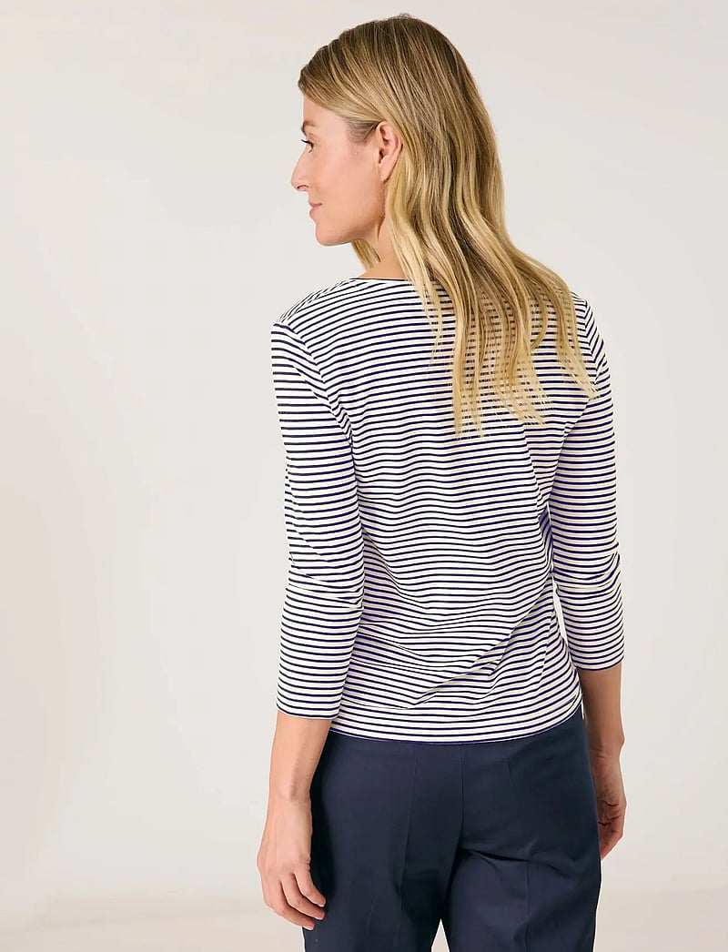 Gerry Weber - T-Shirt 3/4 sleeve - navy/off white fine stripe - 4