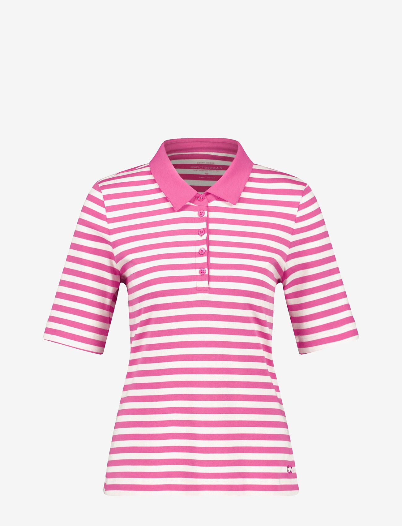 Gerry Weber - T-Shirt 3/4 sleeve - pikéer - pink/off white stripe - 0
