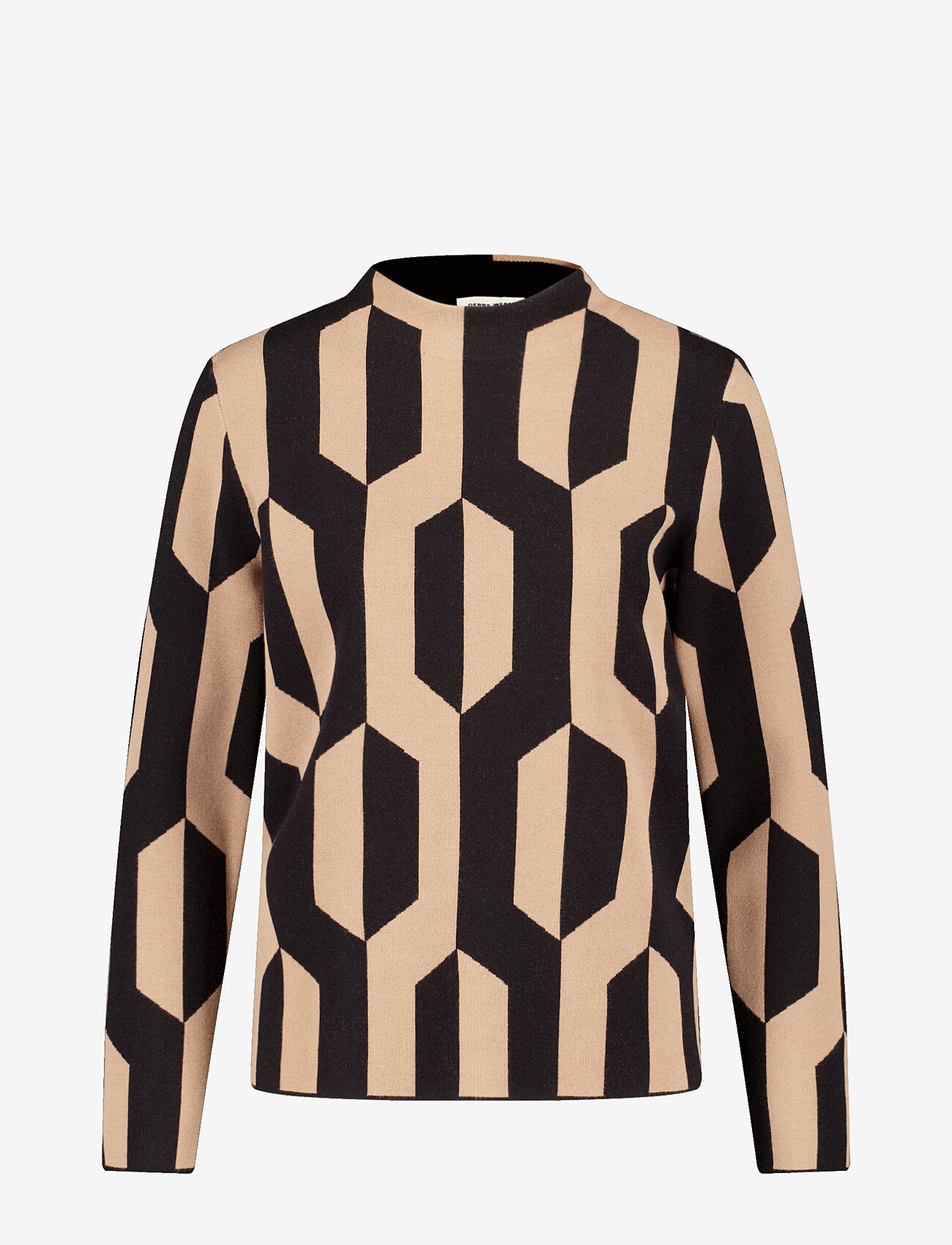 Gerry Weber - PULLOVER 1/1 SLEEVE - black/ camel  jacquard - 0