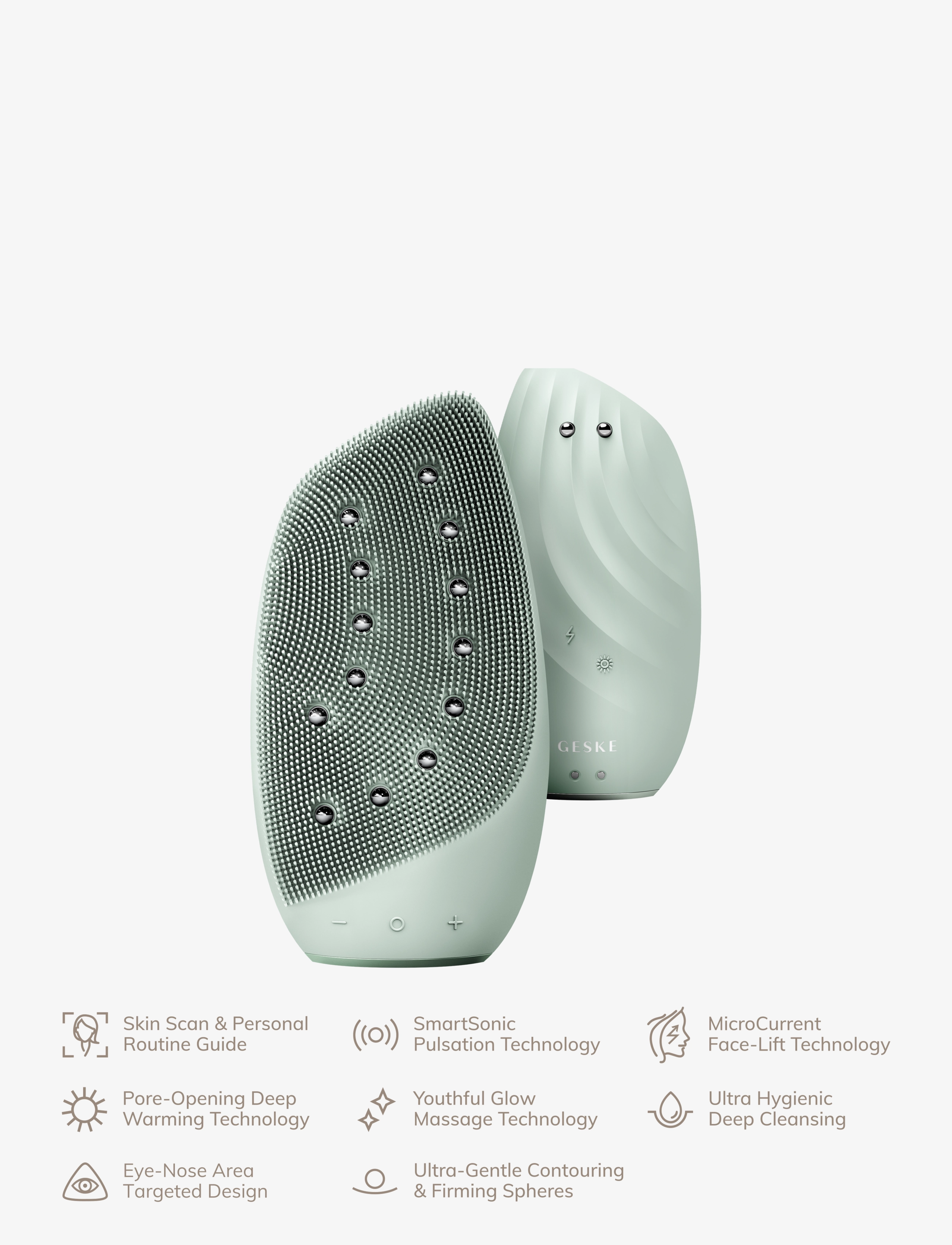 GESKE - Sonic Thermo Facial Brush & Face-Lifter | 8 in 1 - mellem 500-1000 kr - green - 4