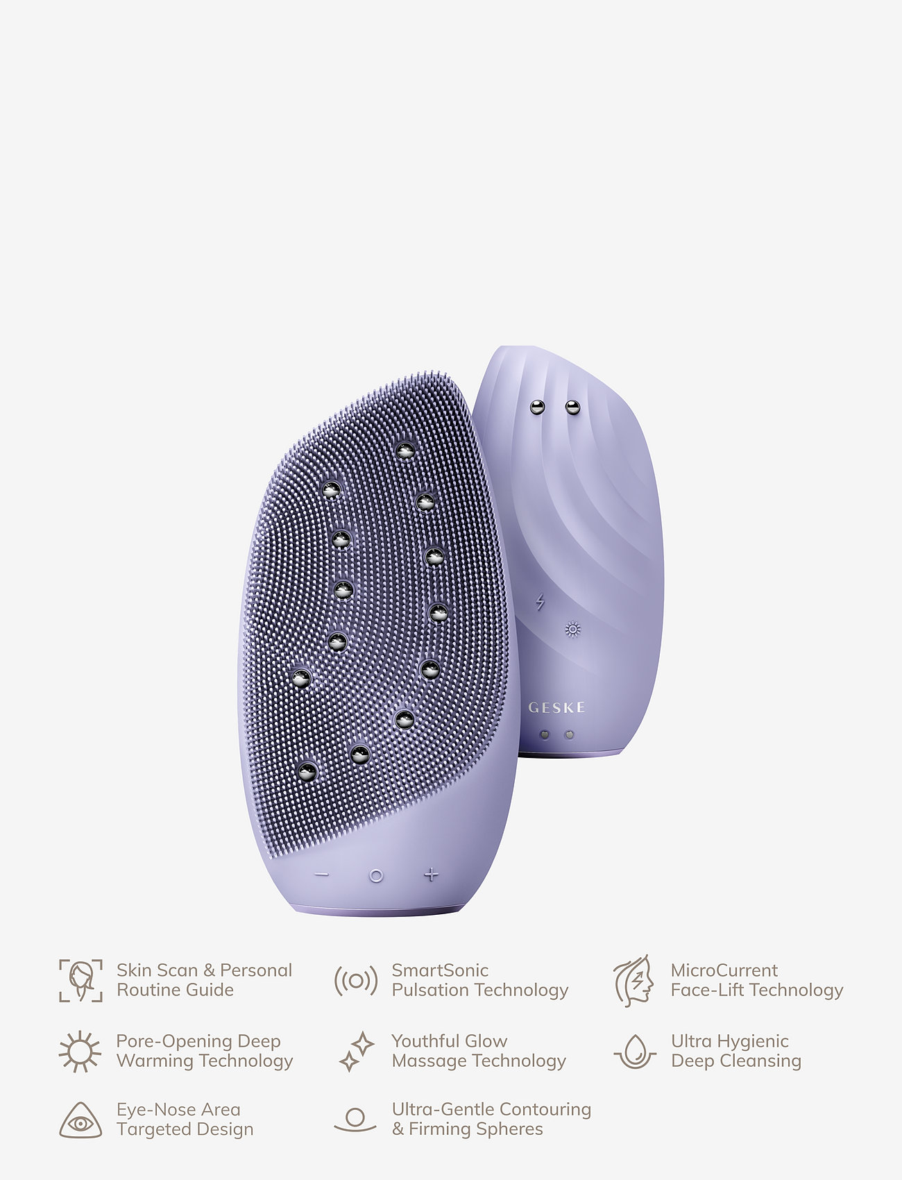 GESKE - Sonic Thermo Facial Brush & Face-Lifter | 8 in 1 - mellan 500-1000 kr - purple - 4