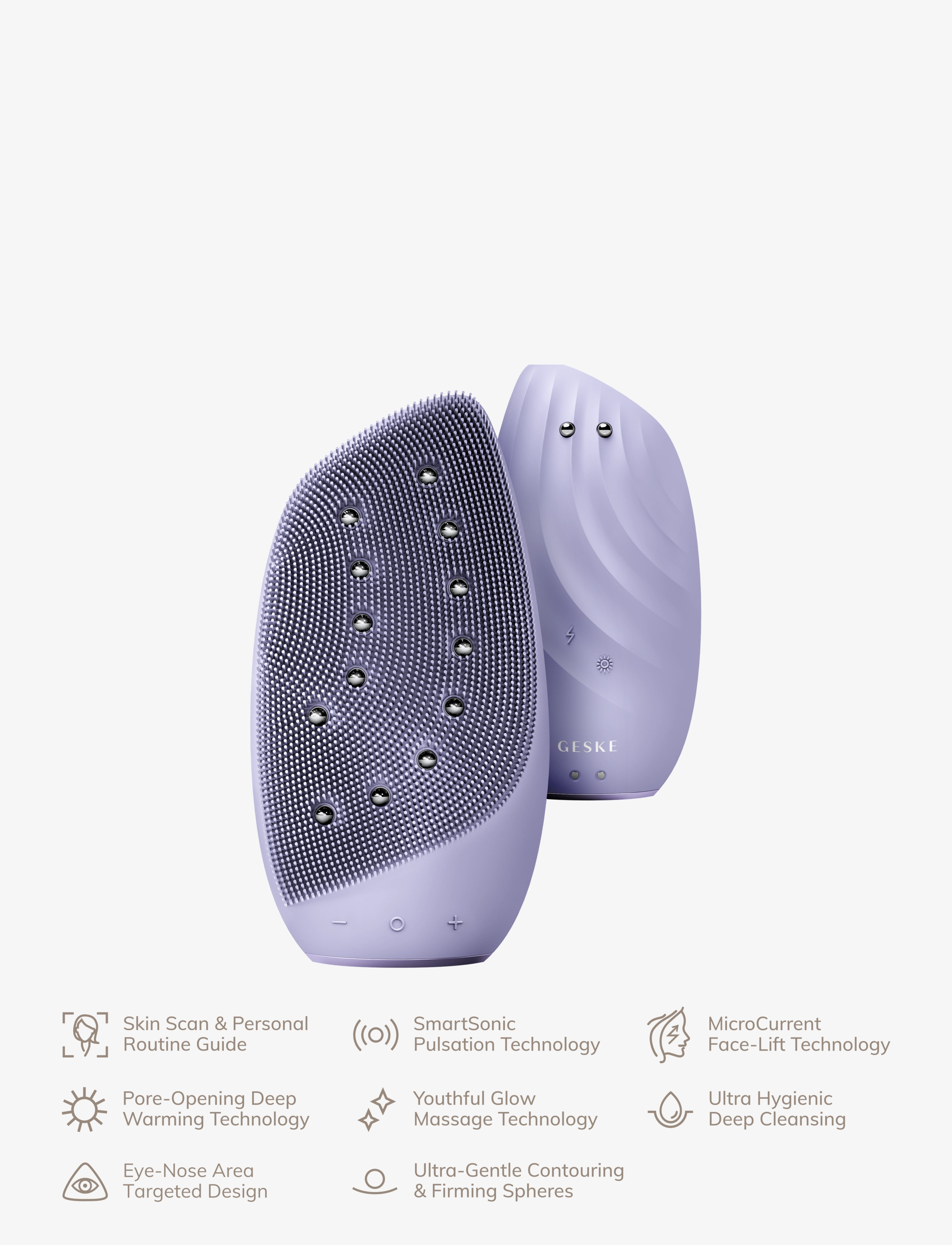 GESKE - Sonic Thermo Facial Brush & Face-Lifter | 8 in 1 - mellem 500-1000 kr - purple - 4