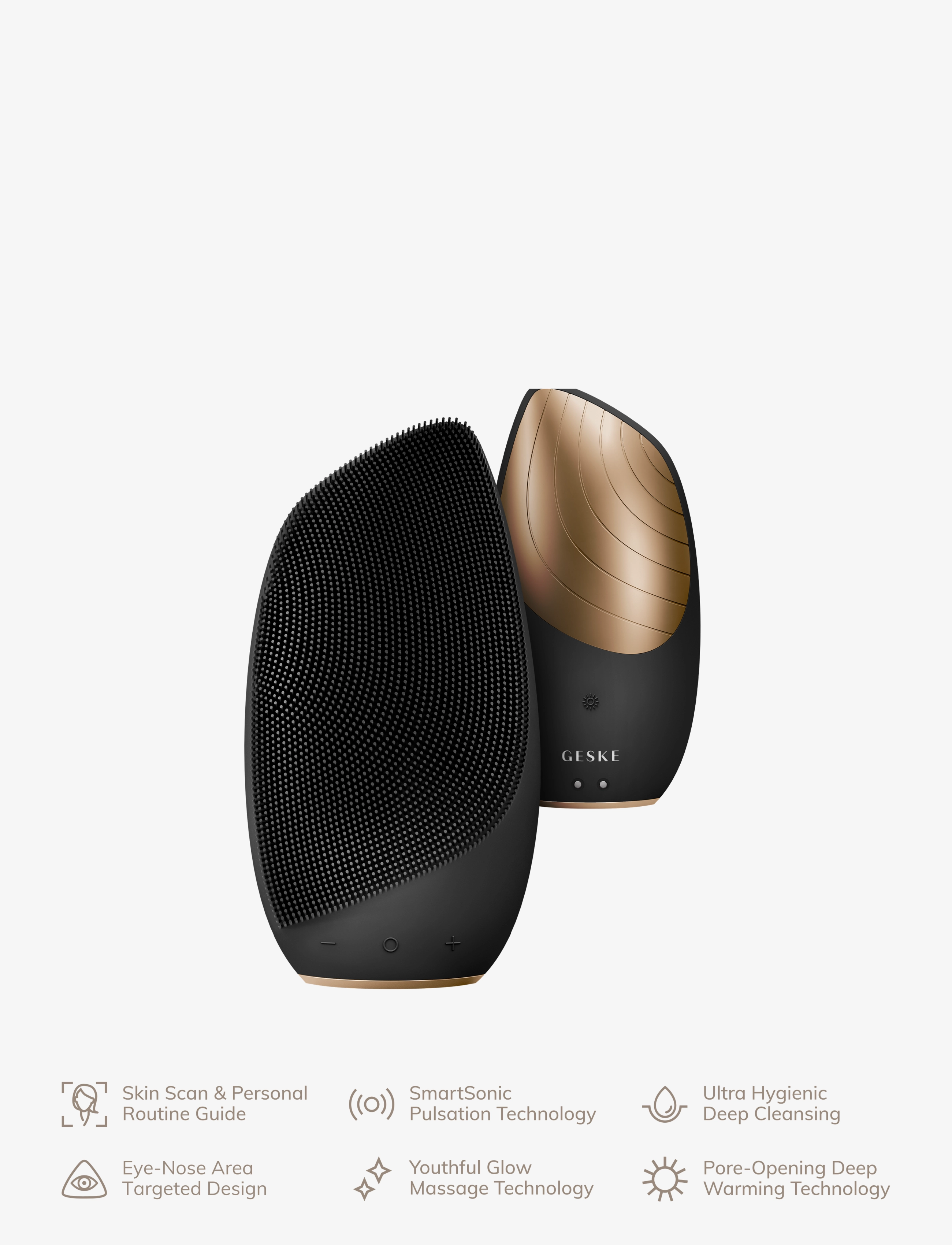 GESKE - Sonic Thermo Facial Brush | 6 in 1 - beauty tech - gray - 4