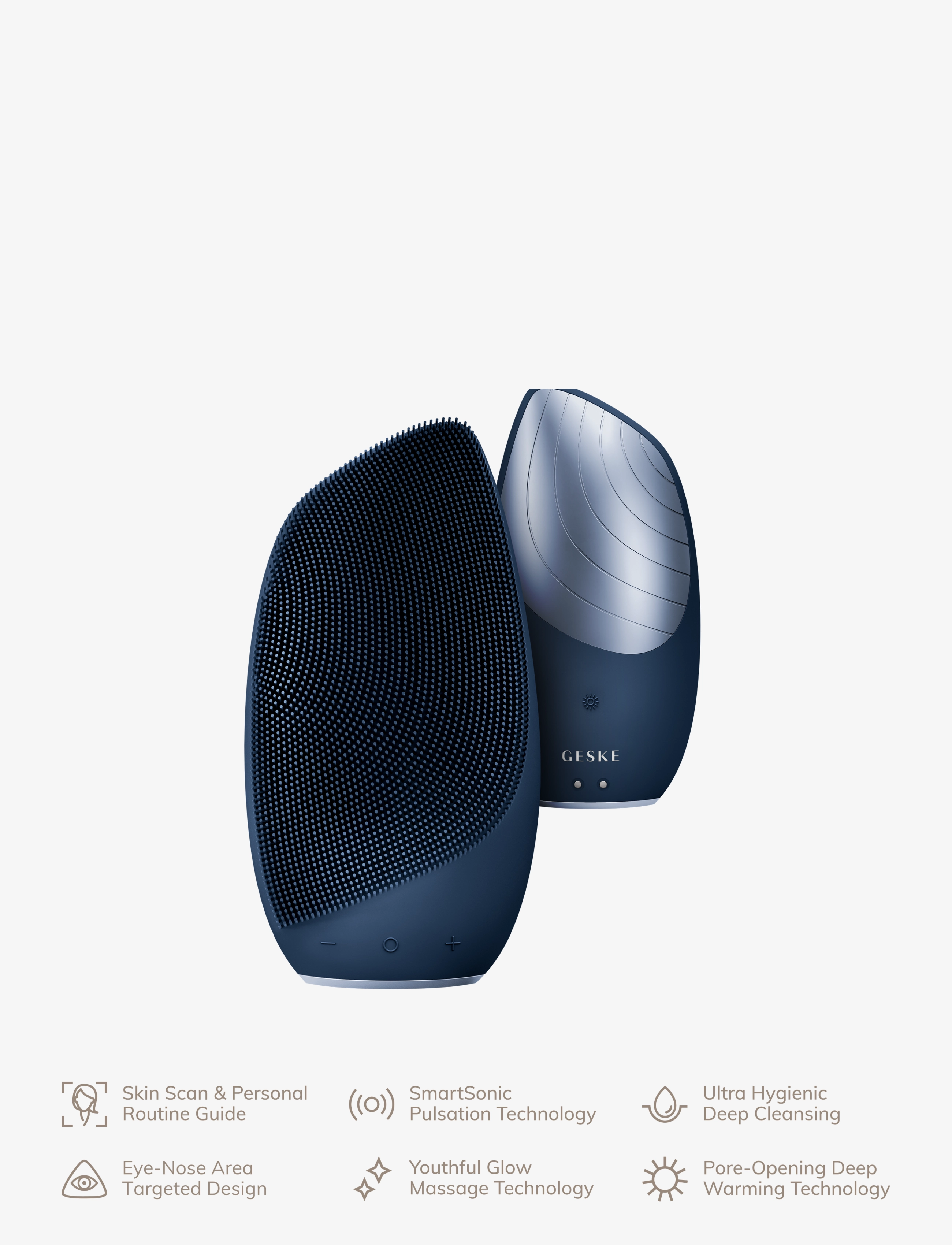 GESKE - Sonic Thermo Facial Brush | 6 in 1 - beauty tech - midnight - 4