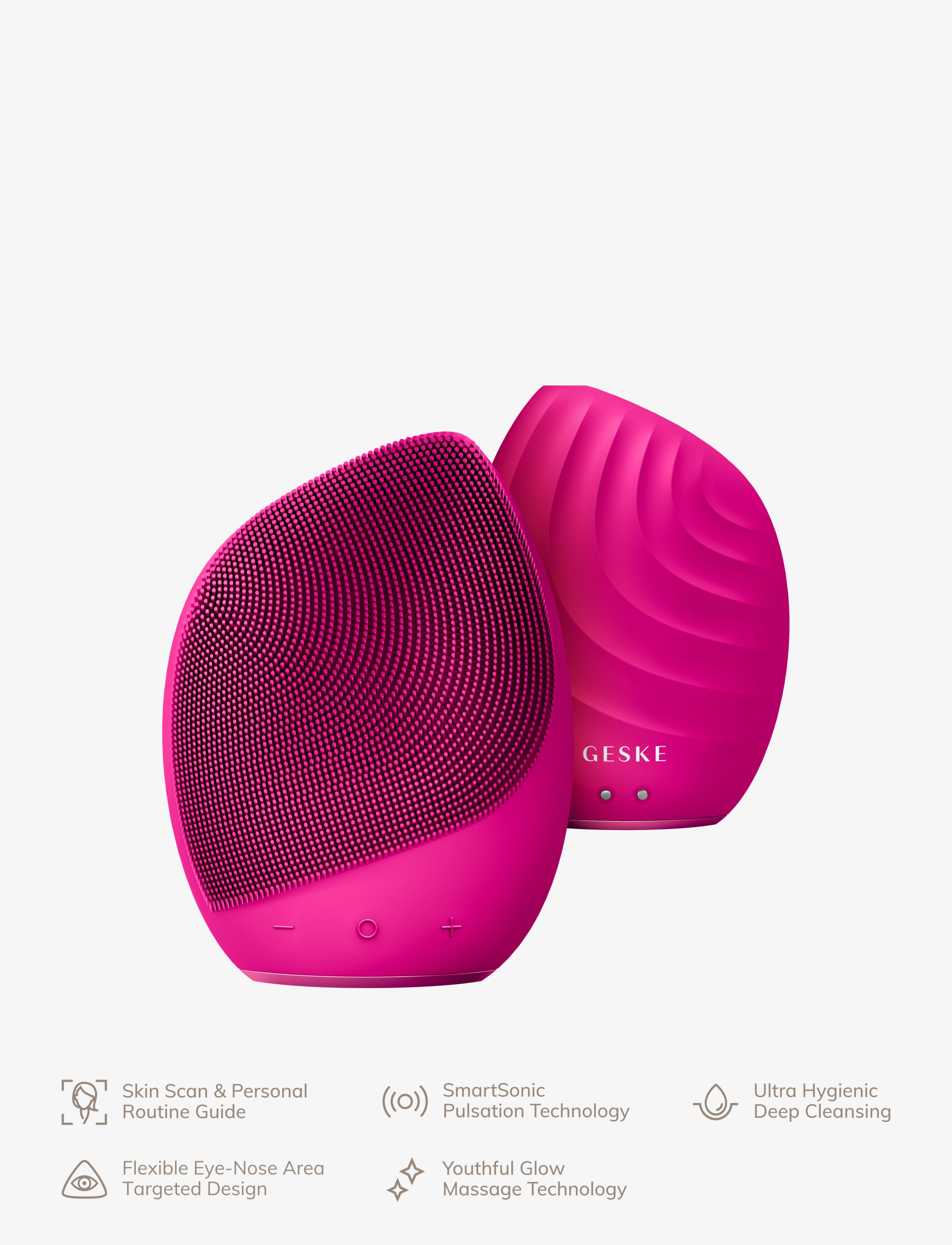 GESKE - Sonic Facial Brush | 5 in 1 - beauty tech - magenta - 4