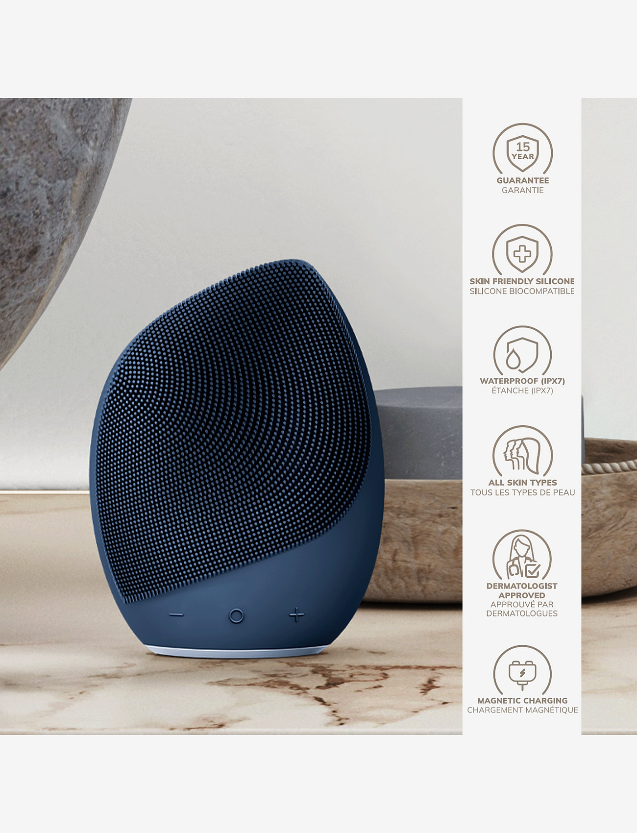 GESKE - Sonic Facial Brush | 5 in 1 - beauty tech - midnight - 2