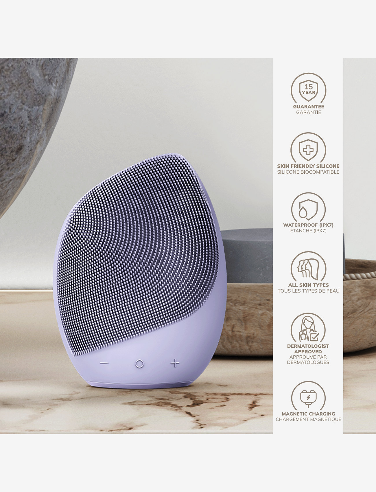 GESKE - Sonic Facial Brush | 5 in 1 - beauty tech - purple - 2