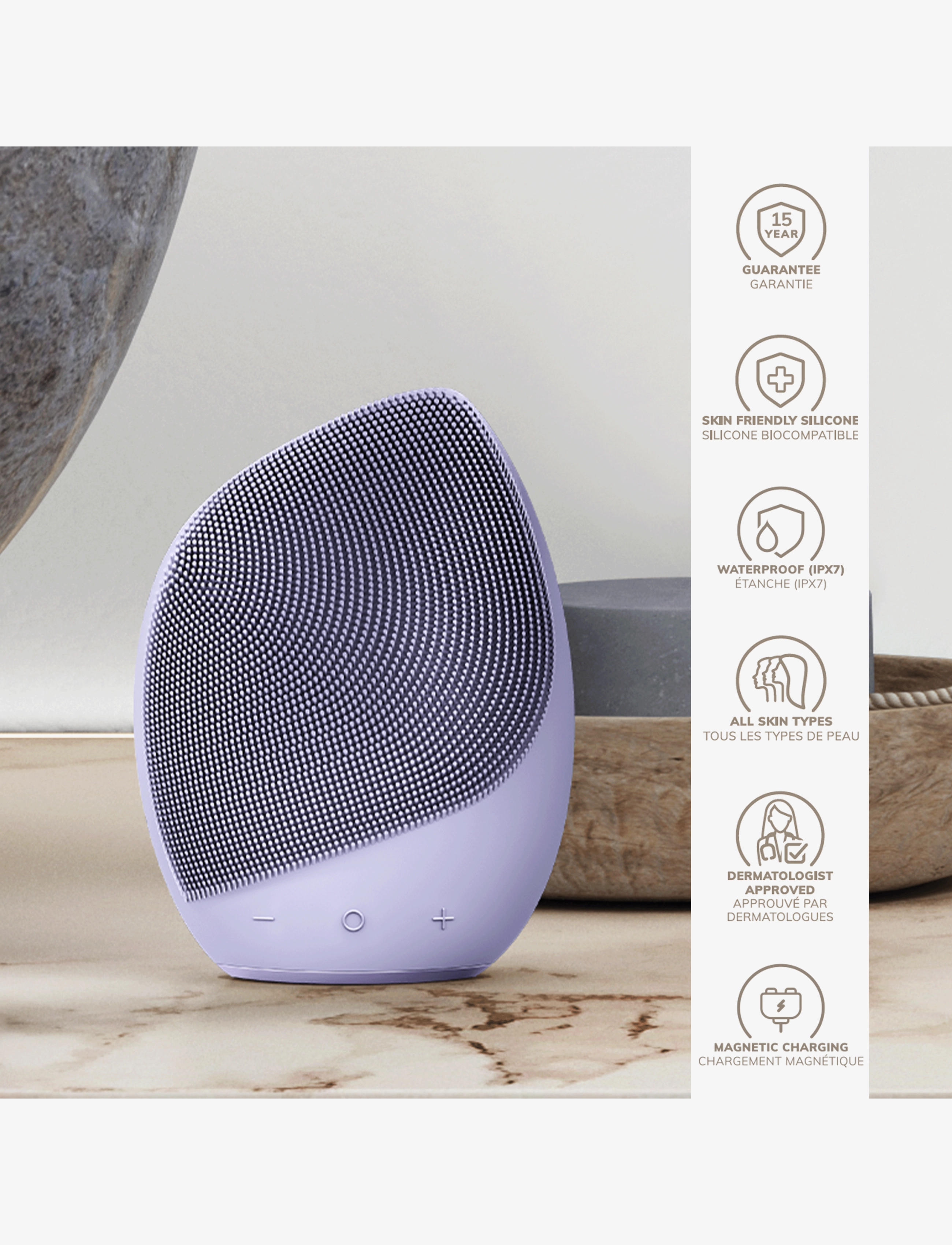 GESKE - Sonic Facial Brush | 5 in 1 - beauty tech - purple - 2