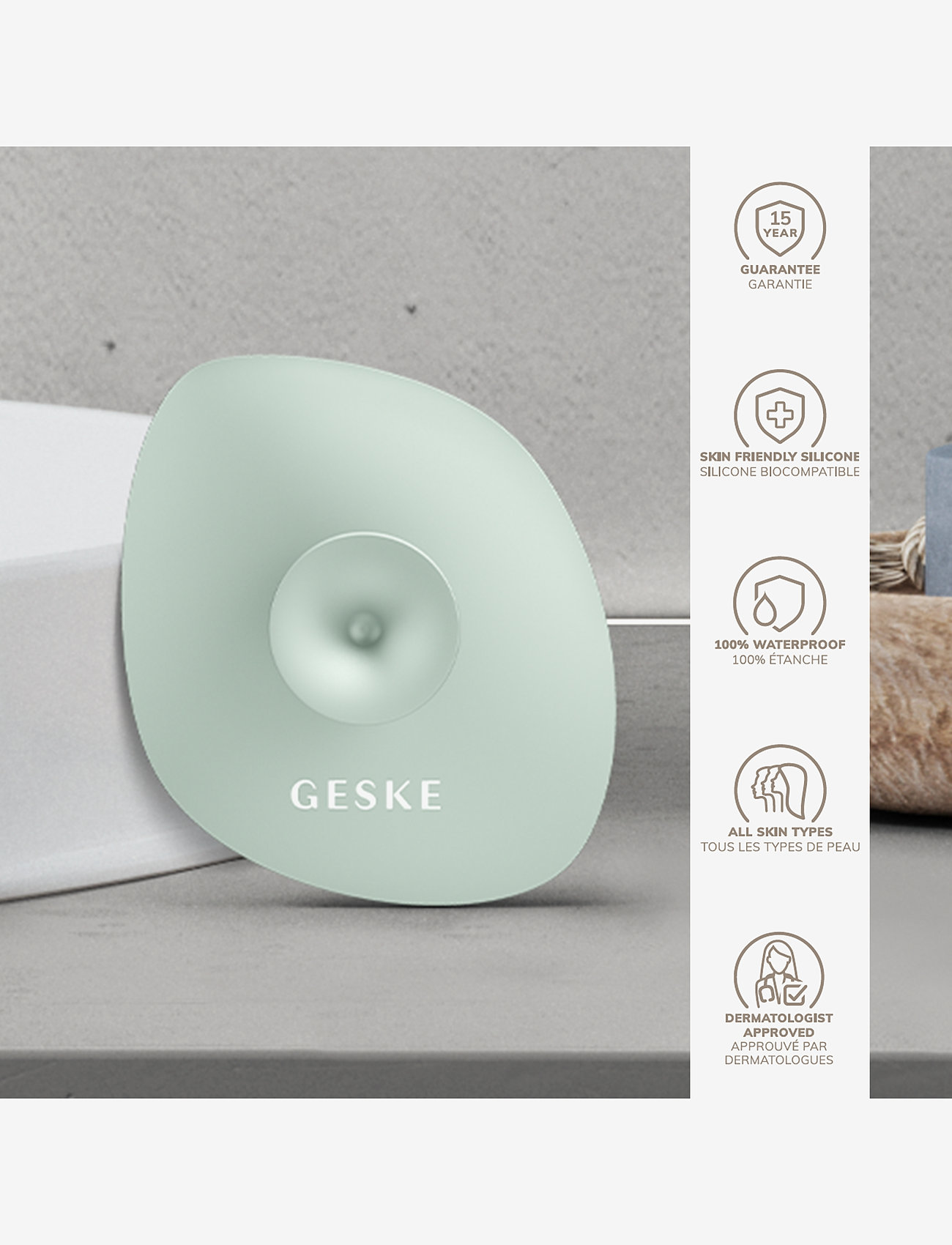 GESKE - Facial Brush | 4 in 1 - för henne - green - 2