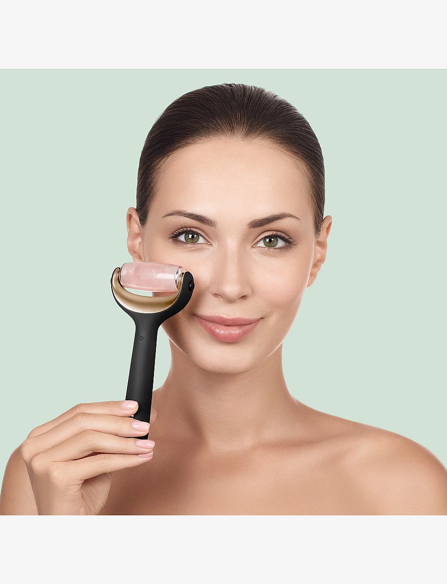 GESKE - MicroNeedle Face & Body Roller | 9 in 1 - gua sha & jade rollers - gray - 5