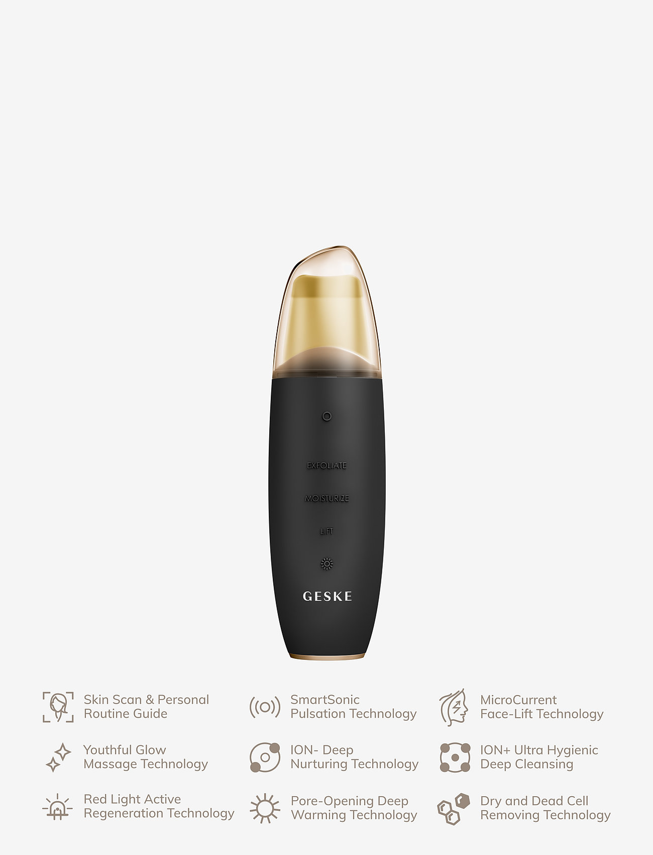 GESKE - MicroCurrent Skin Scrubber & Blackhead Remover | 9 in 1 - beauty tech - gray - 4