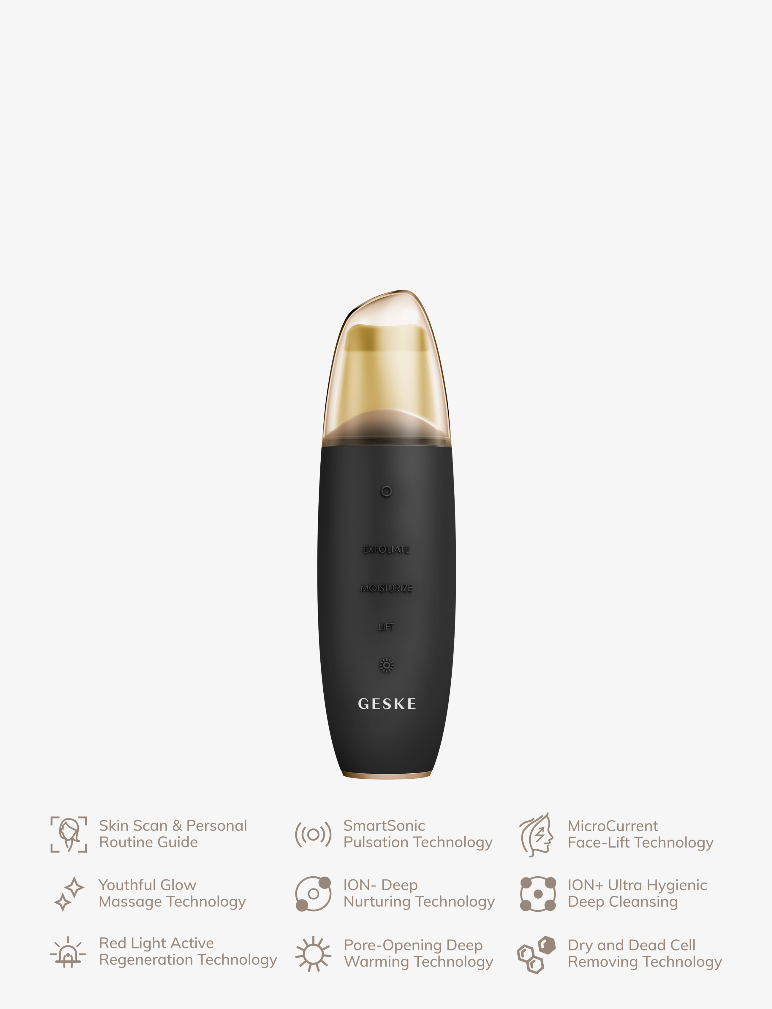 GESKE - MicroCurrent Skin Scrubber & Blackhead Remover | 9 in 1 - beauty tech - gray - 4