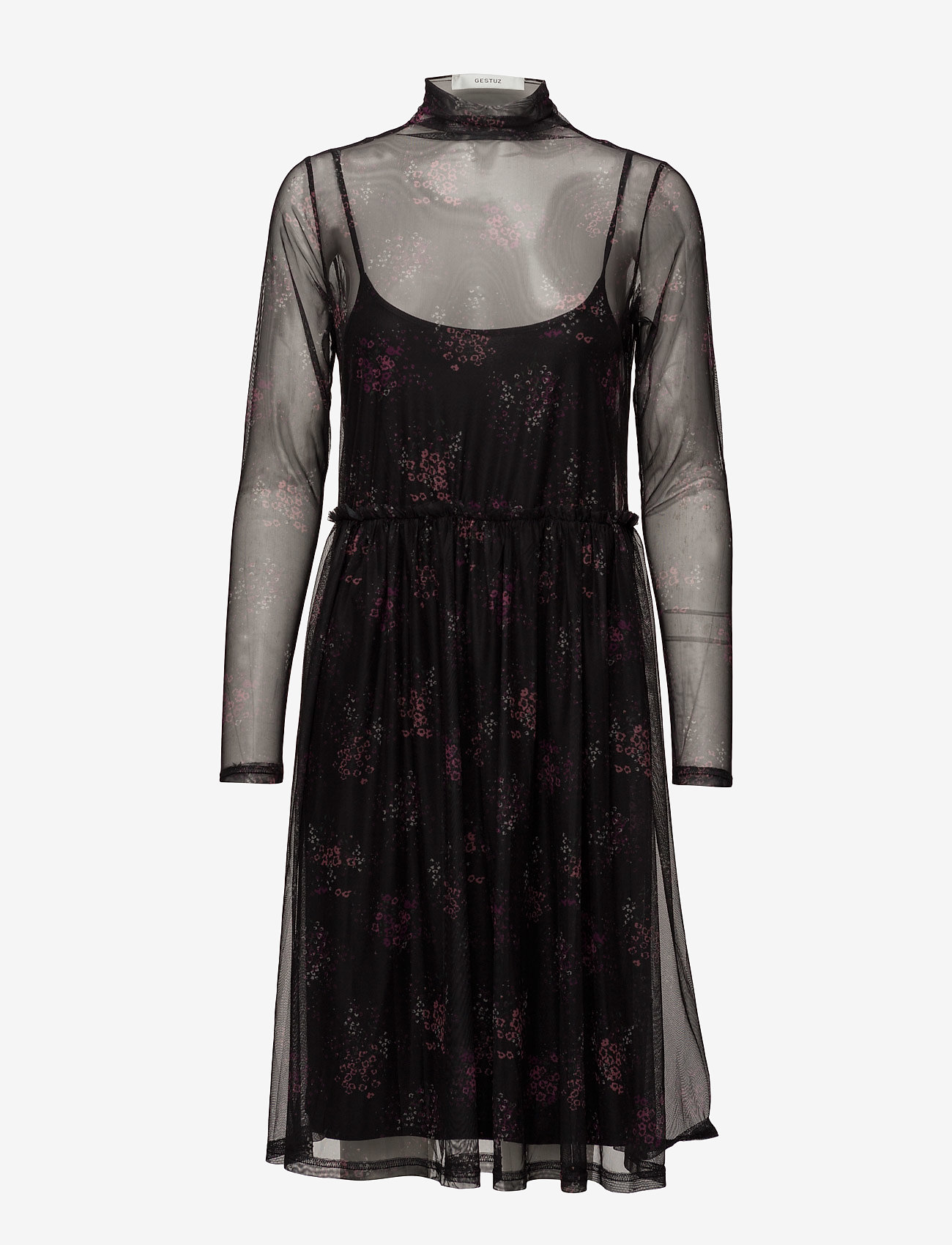Gestuz - Mesha dress ZE1 17 - pink/black print - 0
