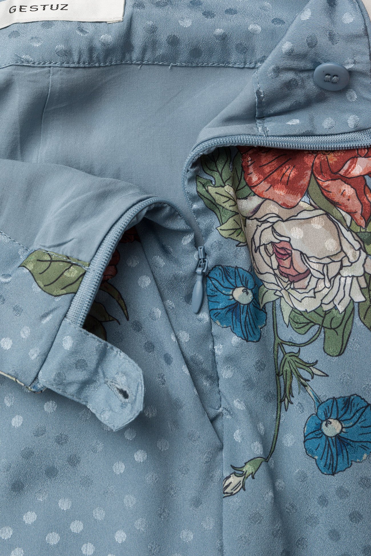 Gestuz - Natacha pants SO18 - light blue flower - 3