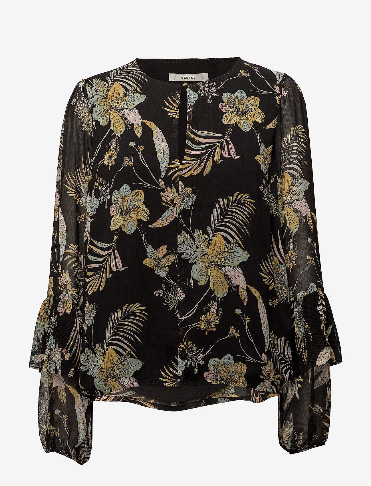 Maui blouse MS18 - BLACK PALM