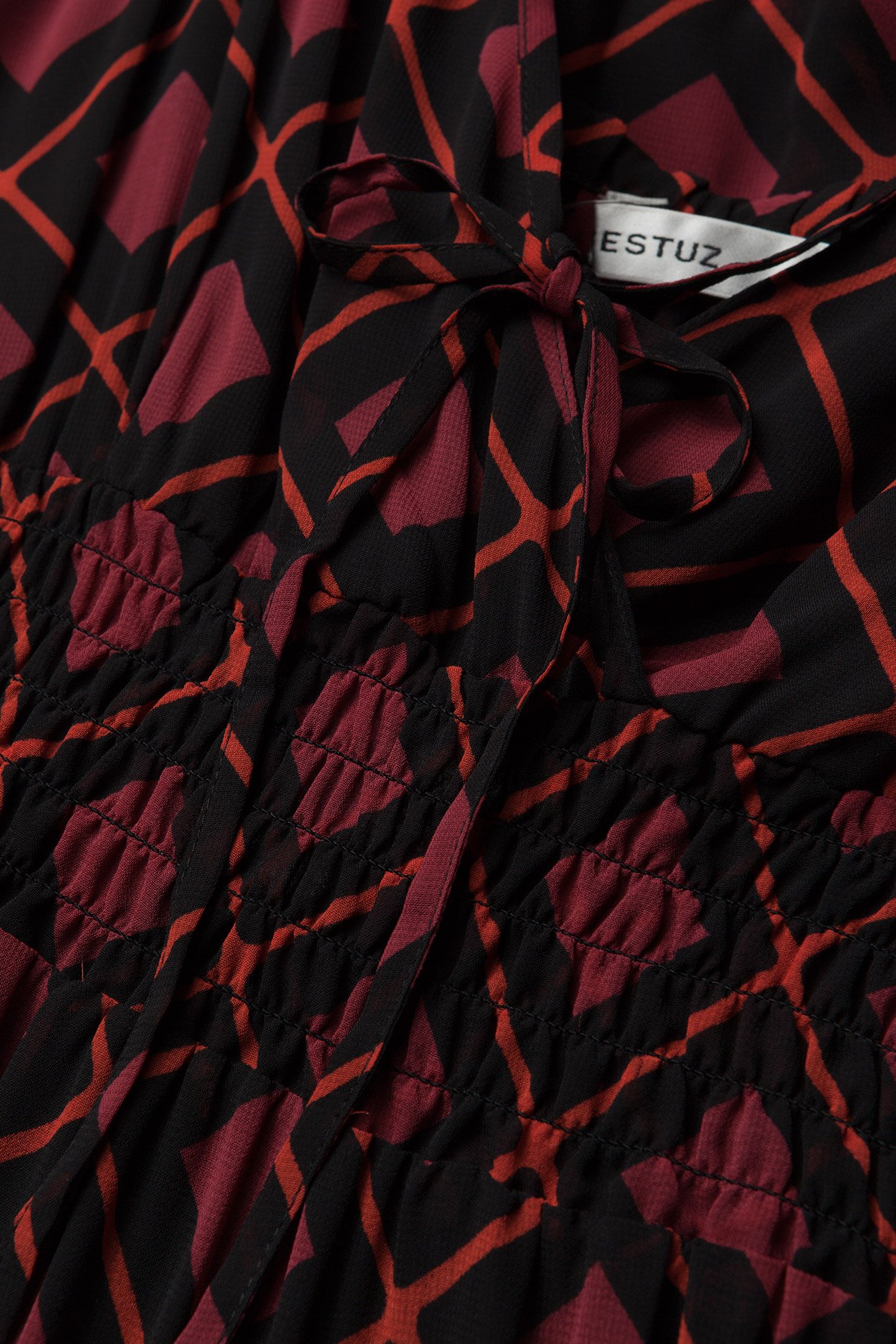 Gestuz - Erica long dress AO18 - red square - 2