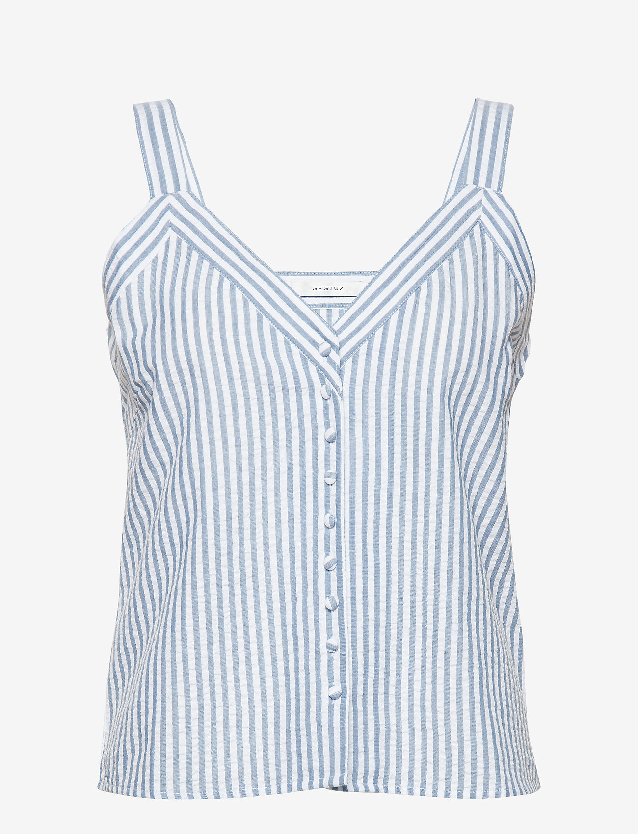 Gestuz - KitiaGZ top AO19 - white w. blue stripes - 0