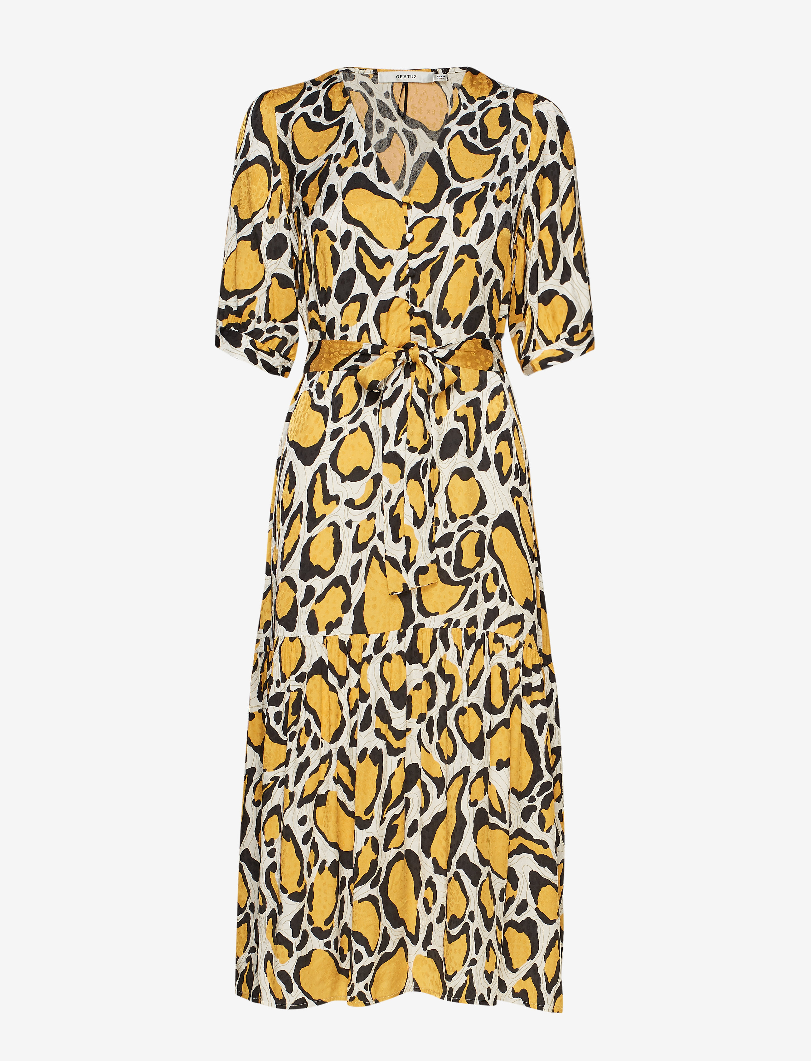 Gestuz - IrinaGZ long dress AO19 - yellow animal - 0