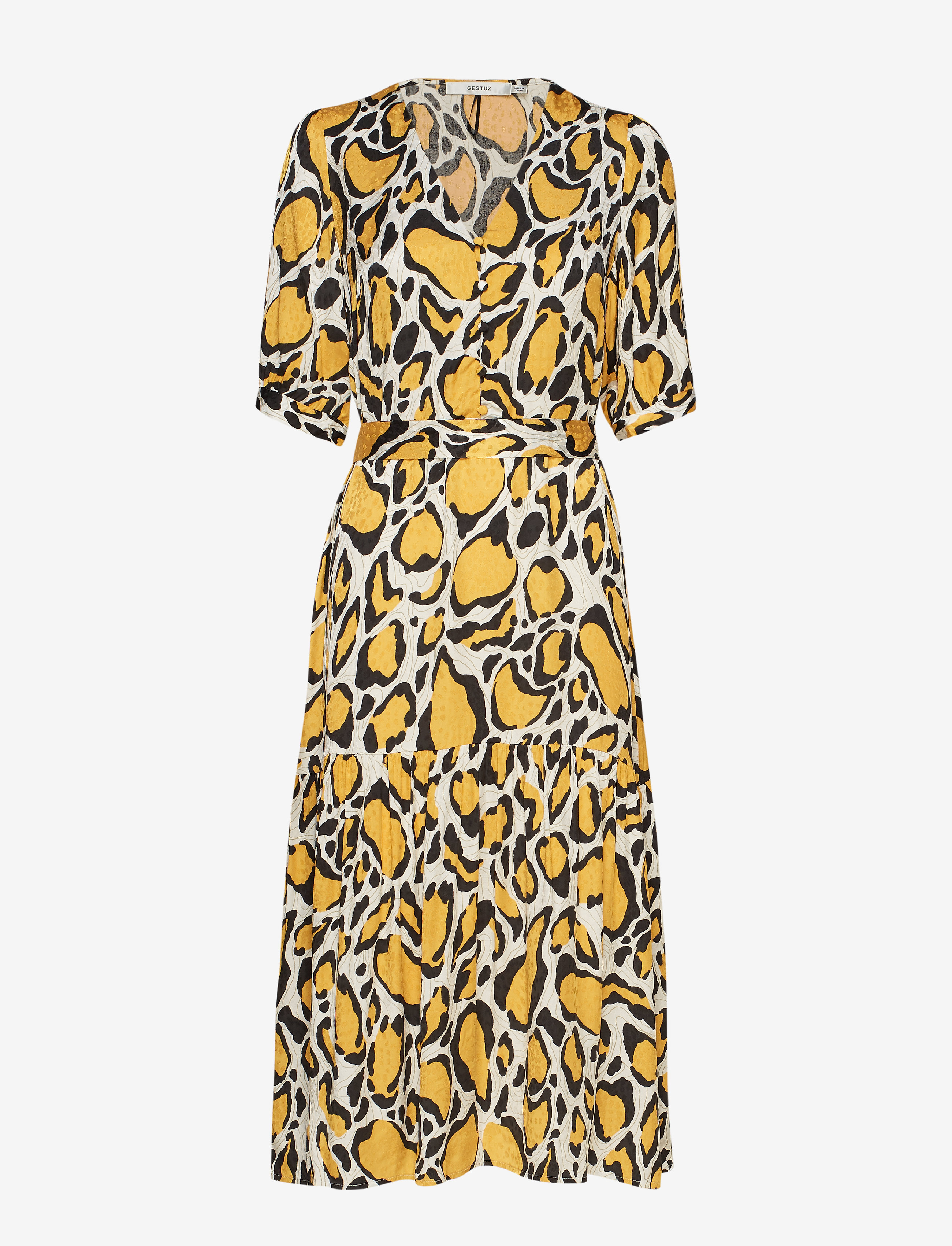 Gestuz - IrinaGZ long dress AO19 - yellow animal - 2
