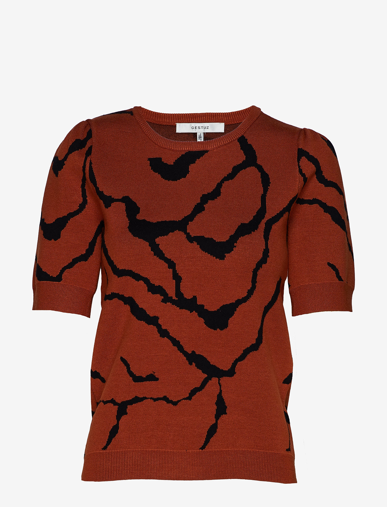 Gestuz - ReinaGZ SS pullover MA19 - umber ripple - 0