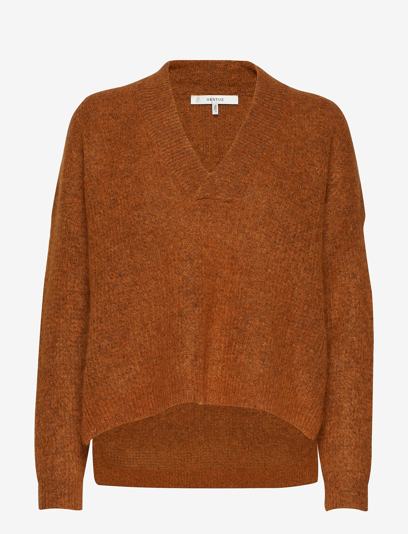 Gestuz - BrendaGZ v-pullover MA19 - umber melange - 1