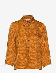 Gestuz - TabbyGZ shirt MS20 - långärmade blusar - golden oak - 0