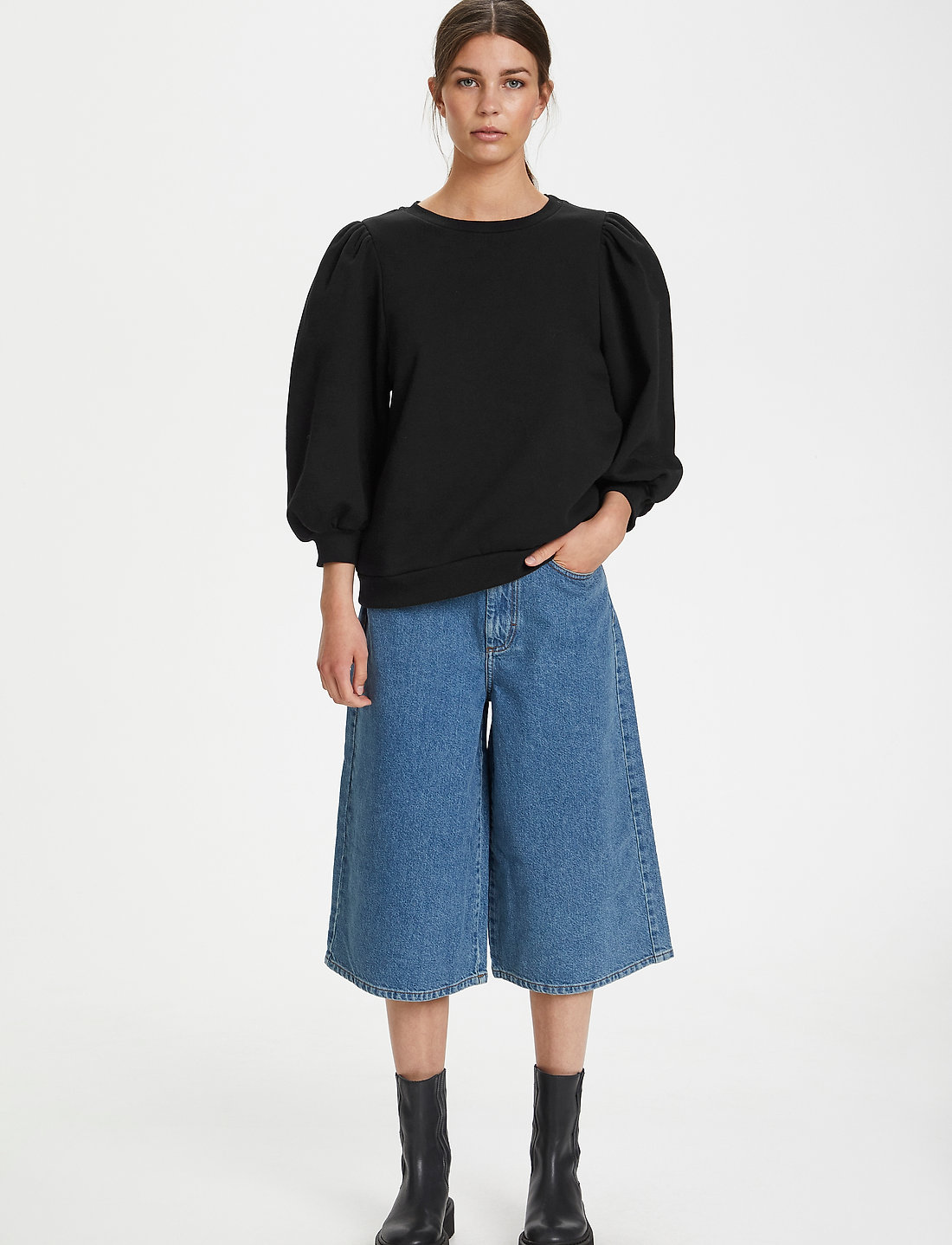 Gestuz - NankitaGZ sweatshirt - långärmade toppar - black - 0