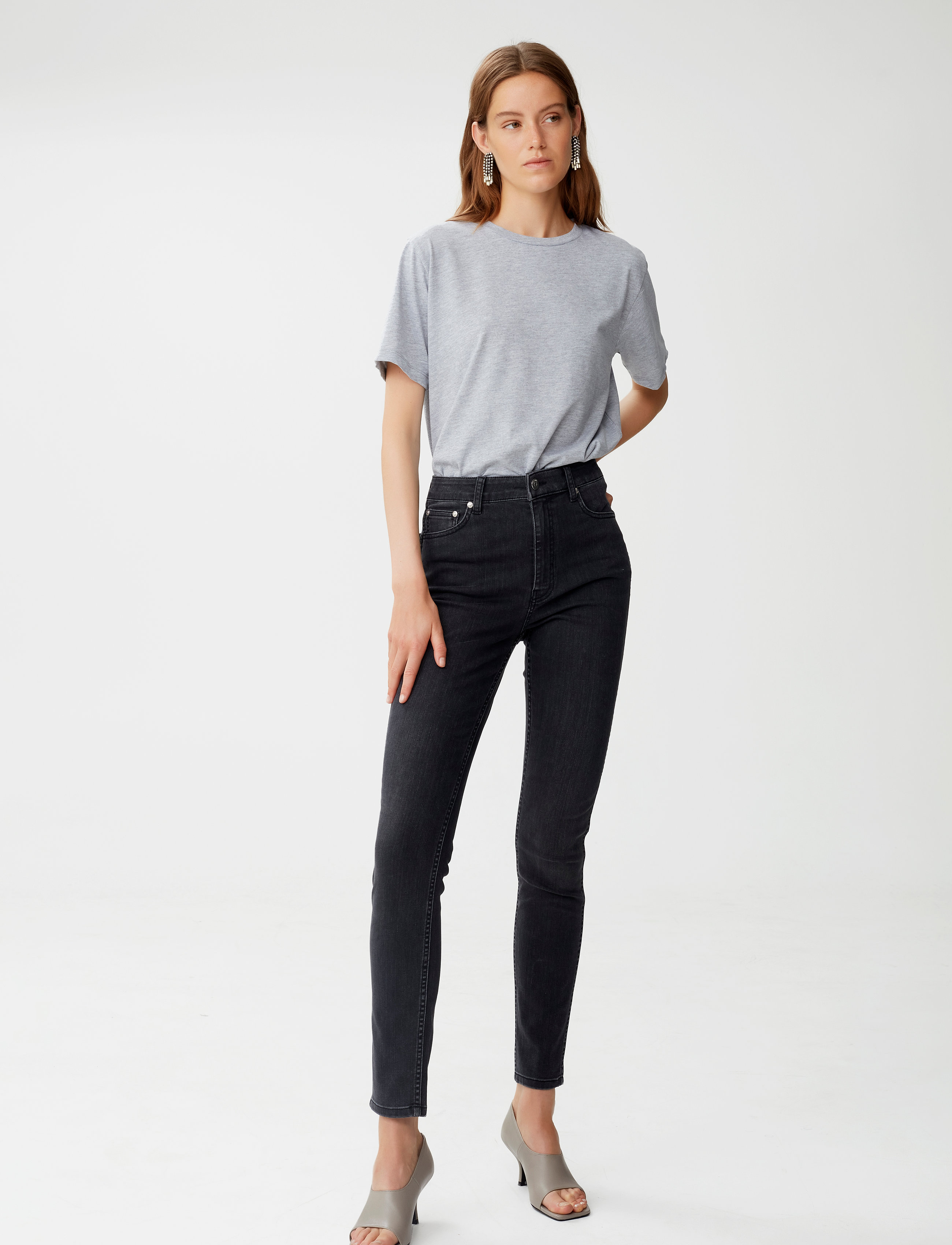 Gestuz EmilyGZ HW skinny jeans - Transitional Layering - WASHED GREY / grey