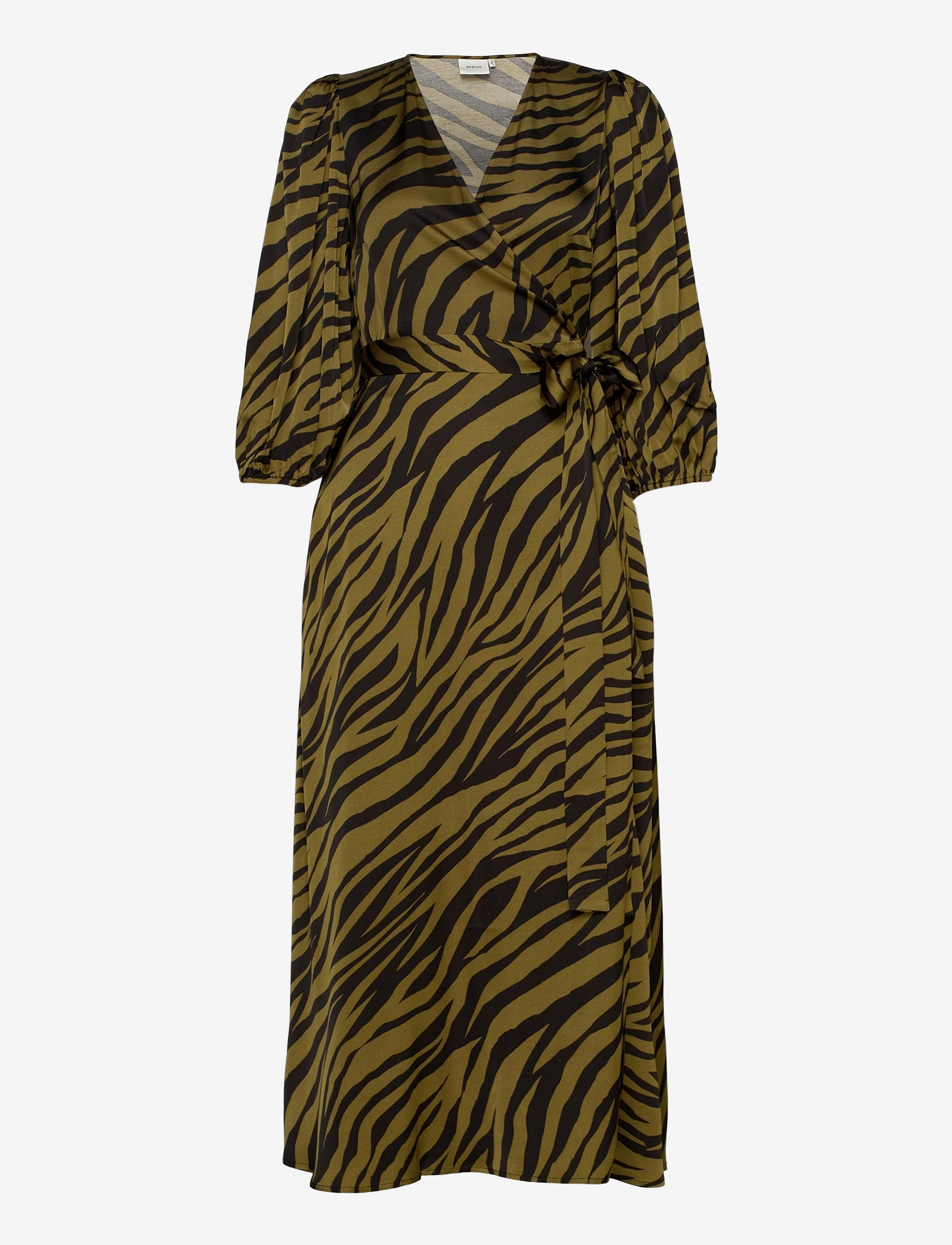 Gestuz NadjaGZ wrap dress BZ - Midikleider - ARMY ANIMAL / green