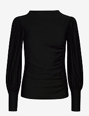 Gestuz - RifaGZ puff blouse NOOS - långärmade blusar - black - 0