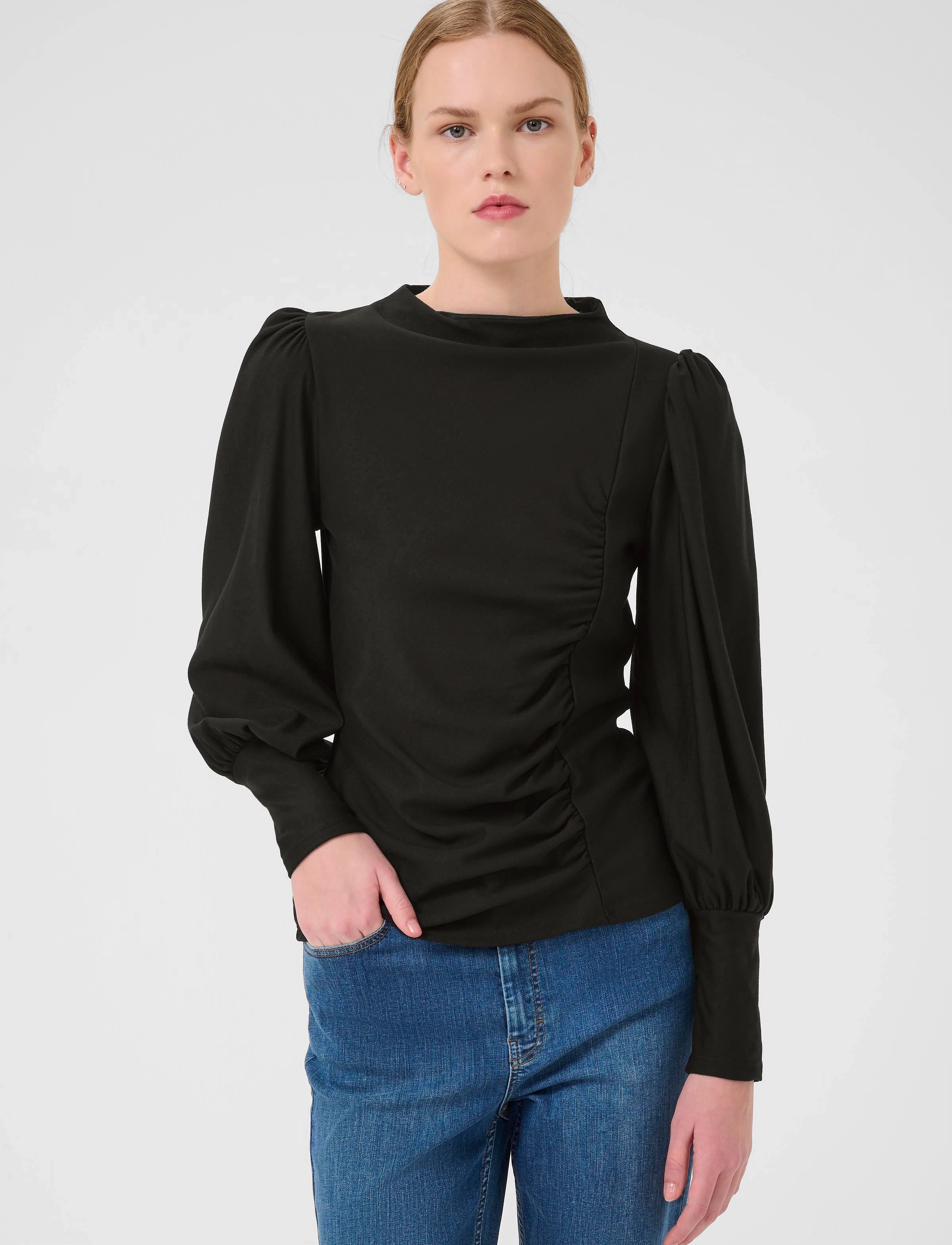 Gestuz Rifagz Puff Blouse Noos, XS, Black, Bluser > Langærmede, Dame