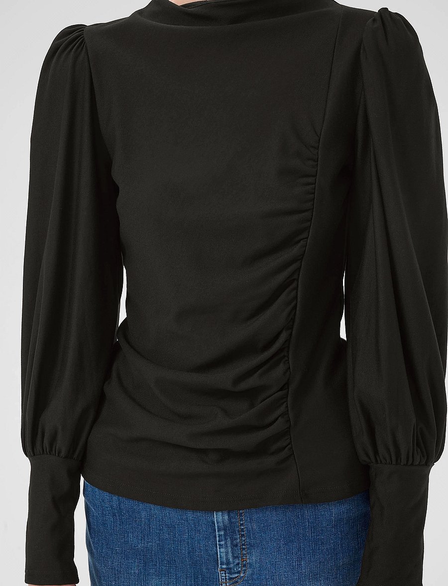 Gestuz - RifaGZ puff blouse NOOS - pitkähihaiset puserot - black - 5