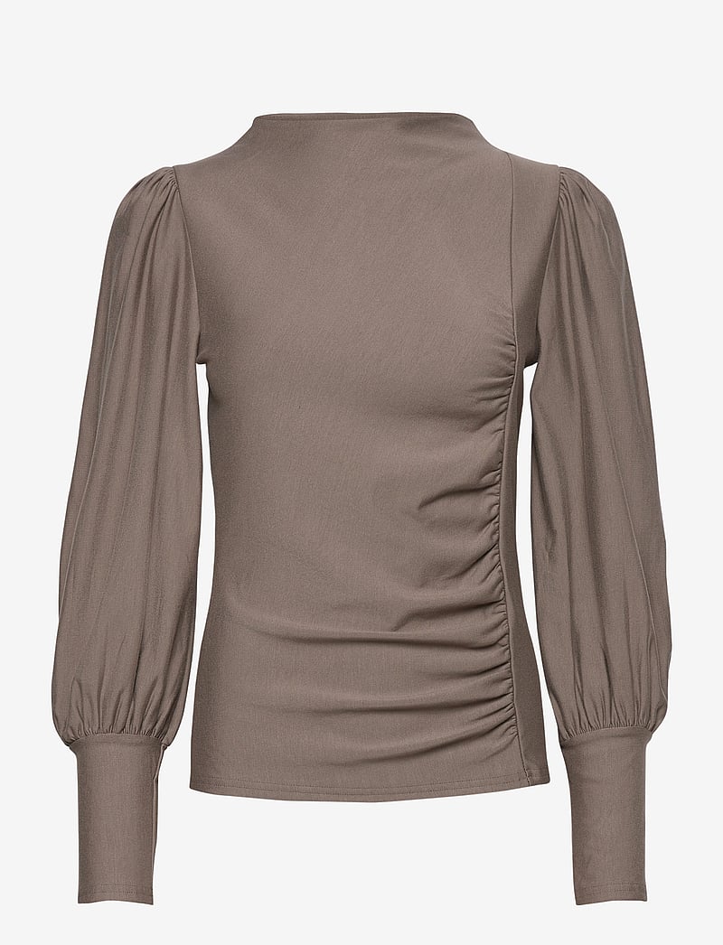 Gestuz - RifaGZ puff blouse NOOS - långärmade blusar - earth - 1