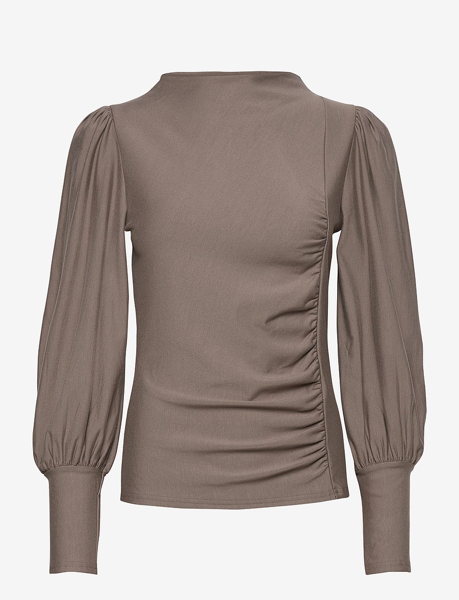Gestuz - RifaGZ puff blouse NOOS - långärmade blusar - earth - 1