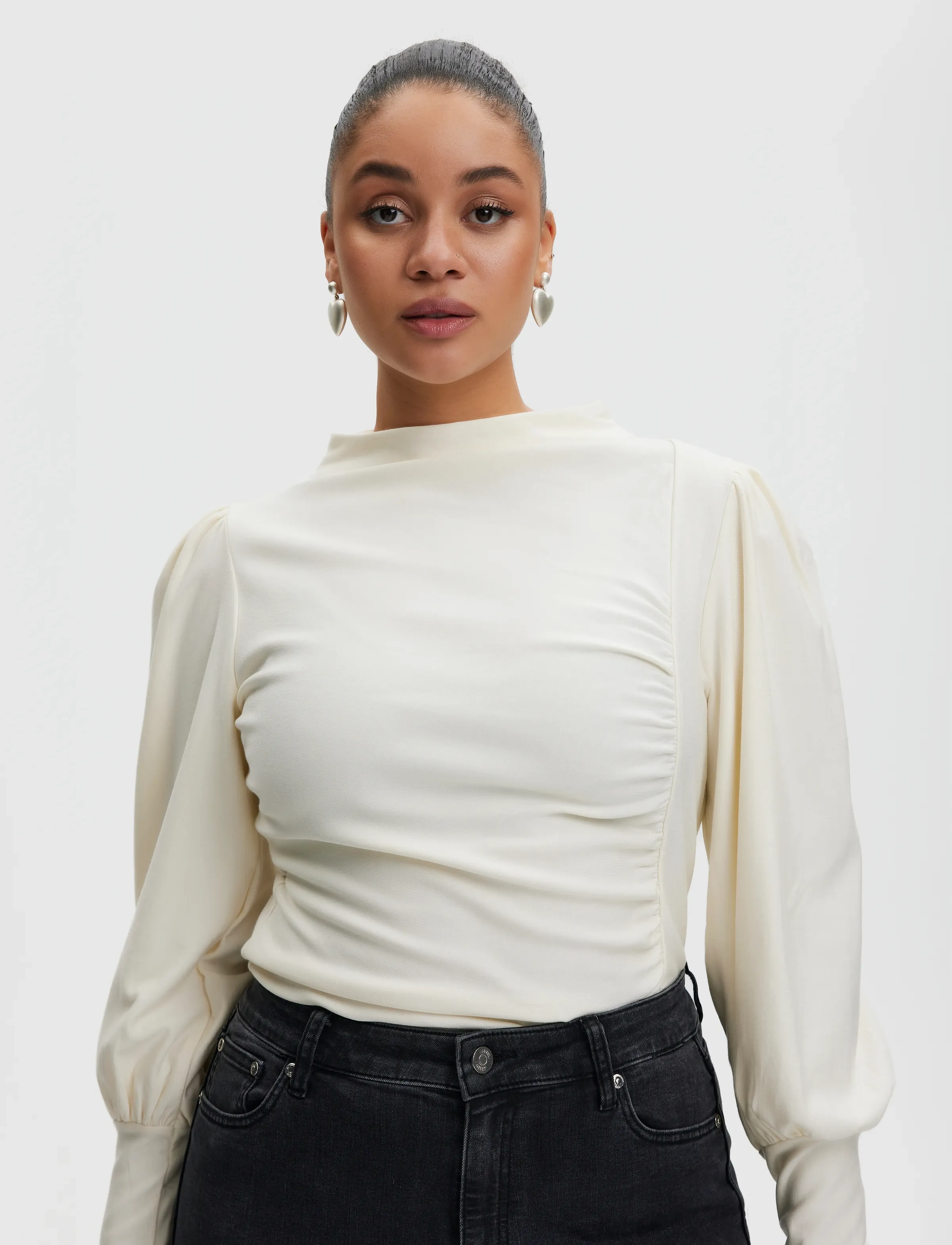 Gestuz Rifagz Puff Blouse Noos, XS, White, Bluser > Langærmede, Dame