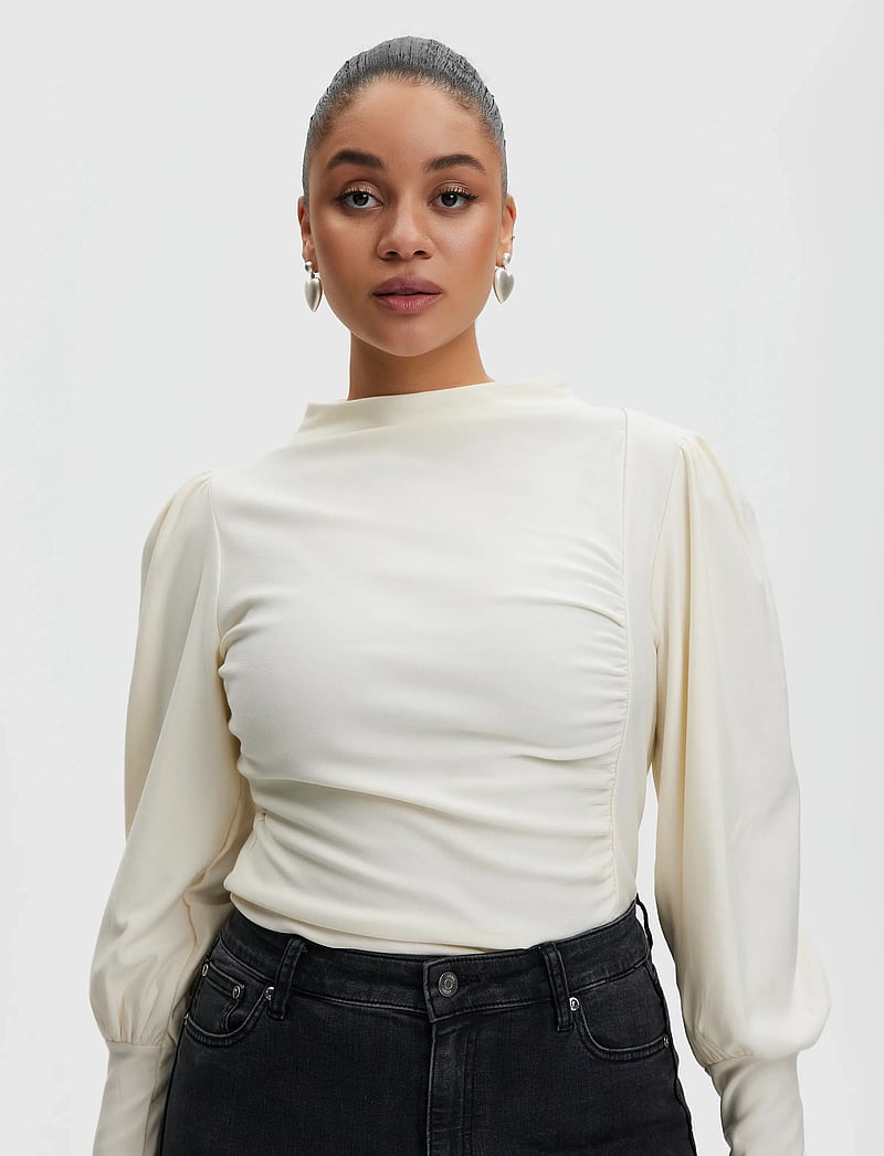 Gestuz - RifaGZ puff blouse - langærmede bluser - egret - 0