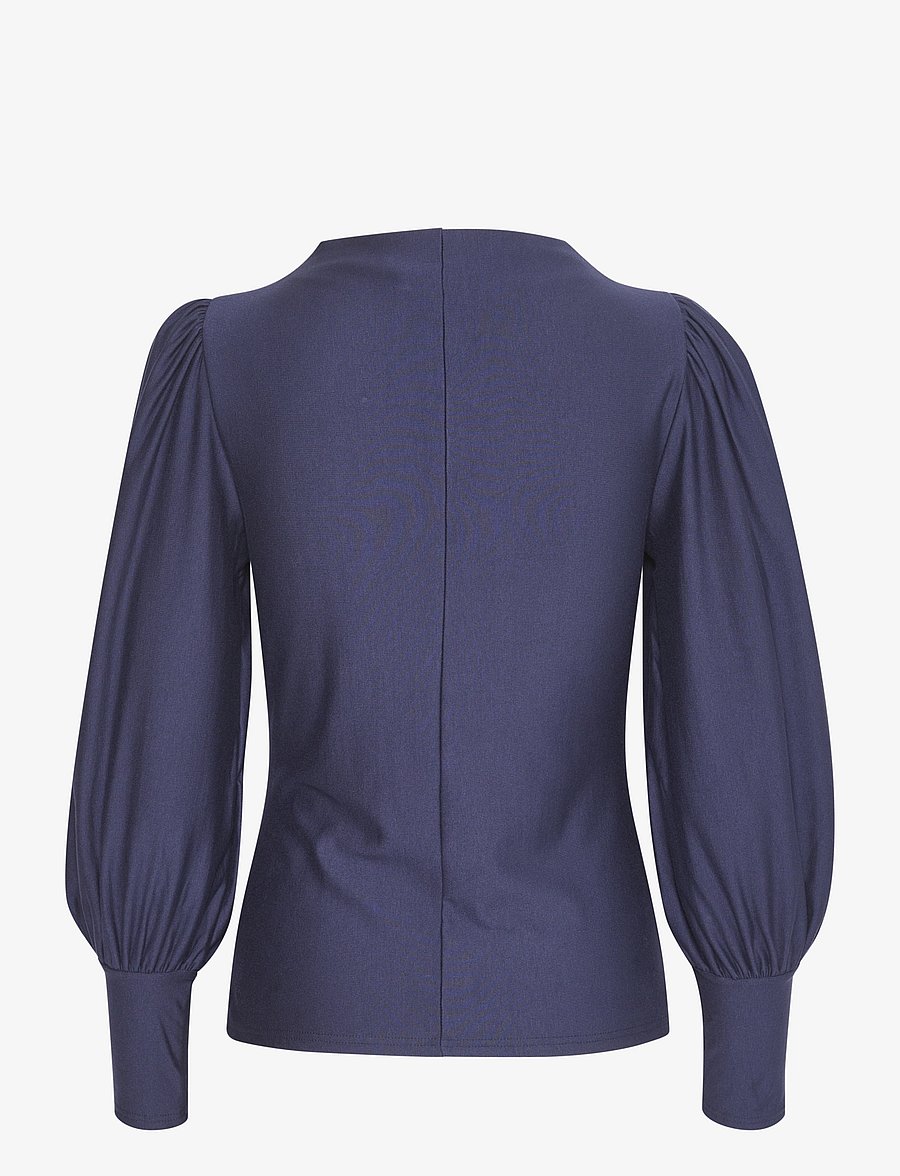 Gestuz - RifaGZ puff blouse NOOS - långärmade blusar - mood indigo - 1