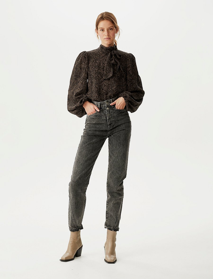 Gestuz - AleahGZ HW jeans SO21 - aptempti džinsai - storm grey - 0