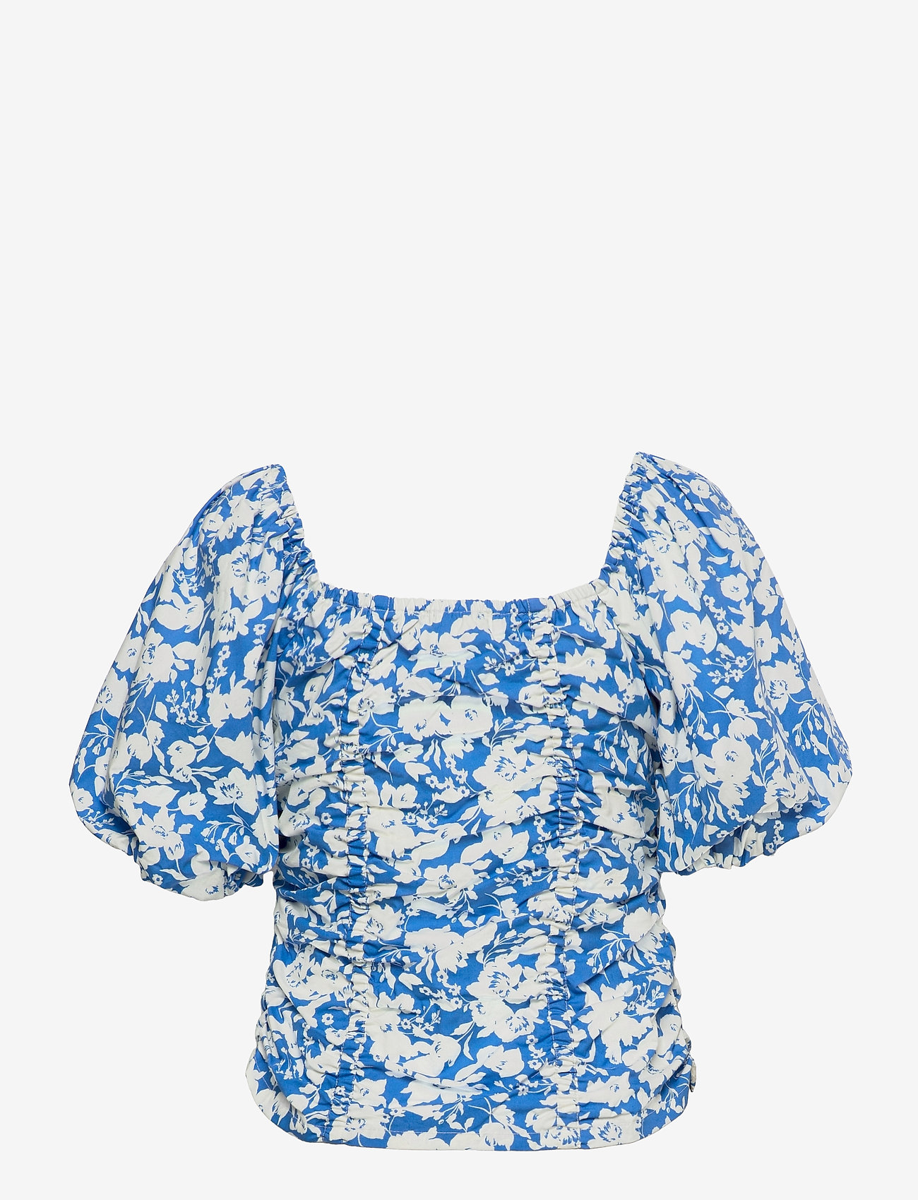 Gestuz - MynteGZ blouse - kortermede bluser - blue flower - 1