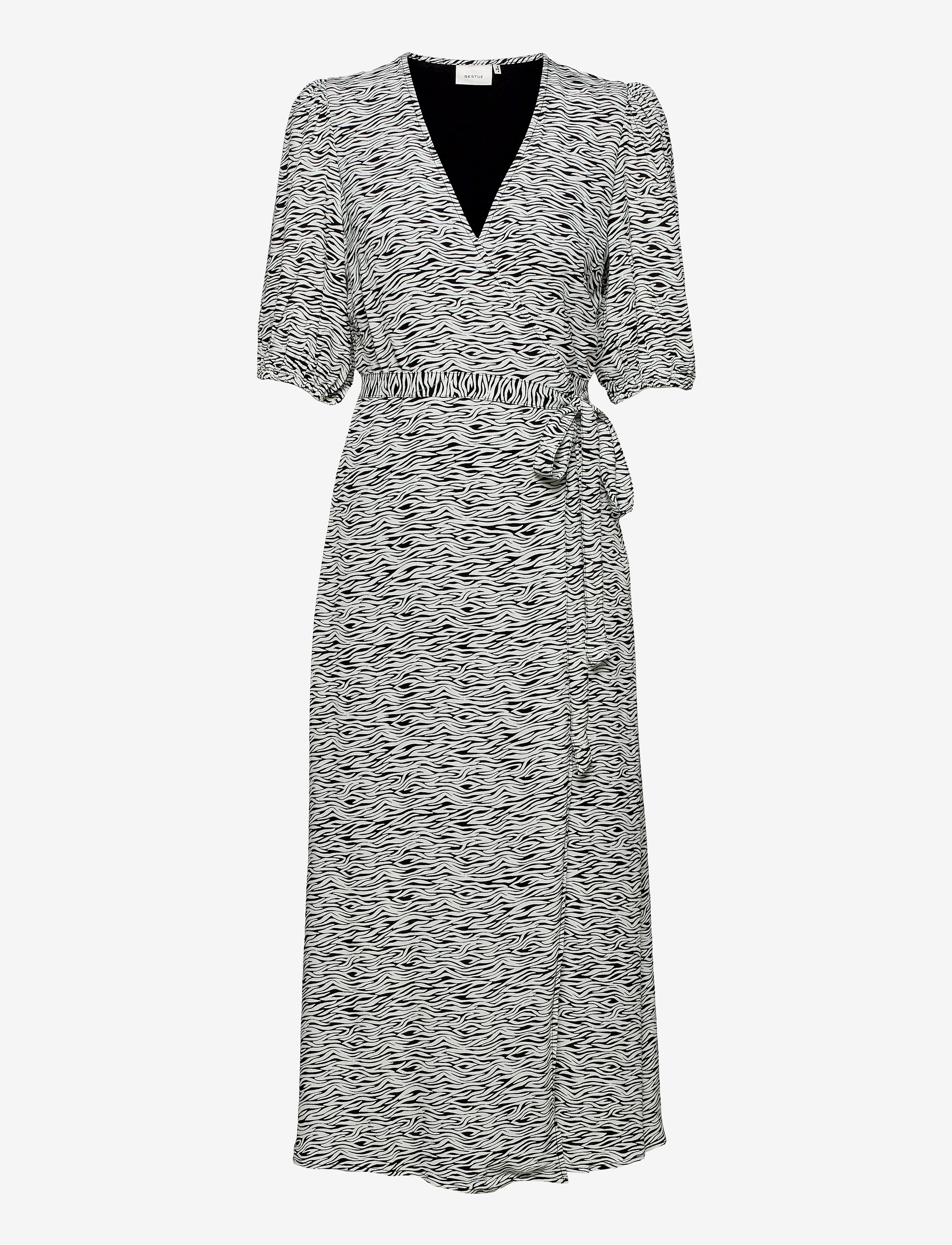 Gestuz DisGZ wrap dress - Dresses - GREY WAVE / grey