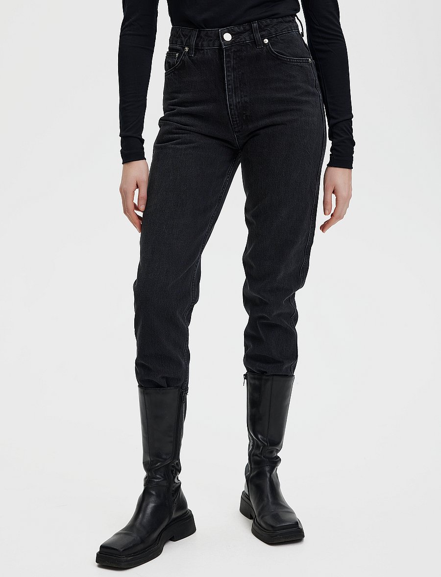 Gestuz - DenaGZ HW mom jeans - straight jeans - washed black - 0
