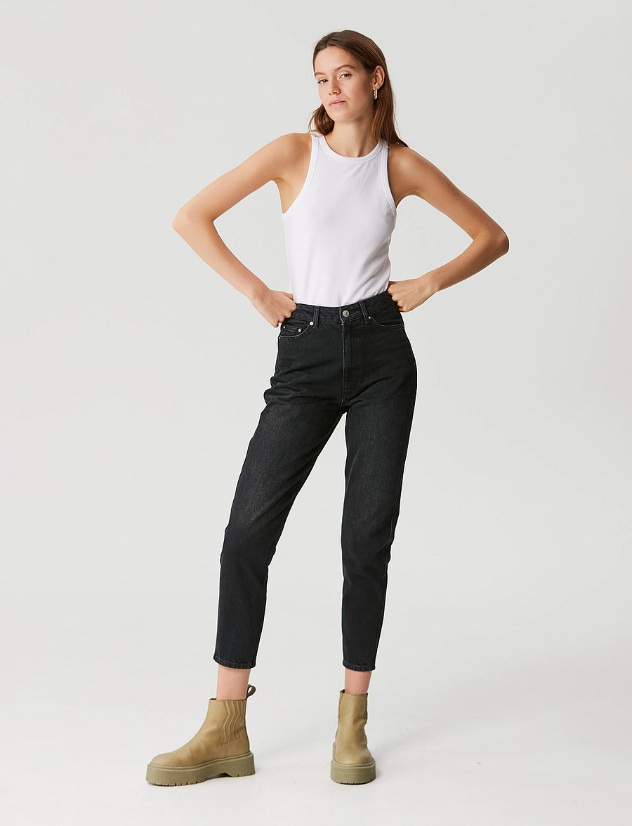 Gestuz - DenaGZ HW mom jeans - straight jeans - washed black - 3