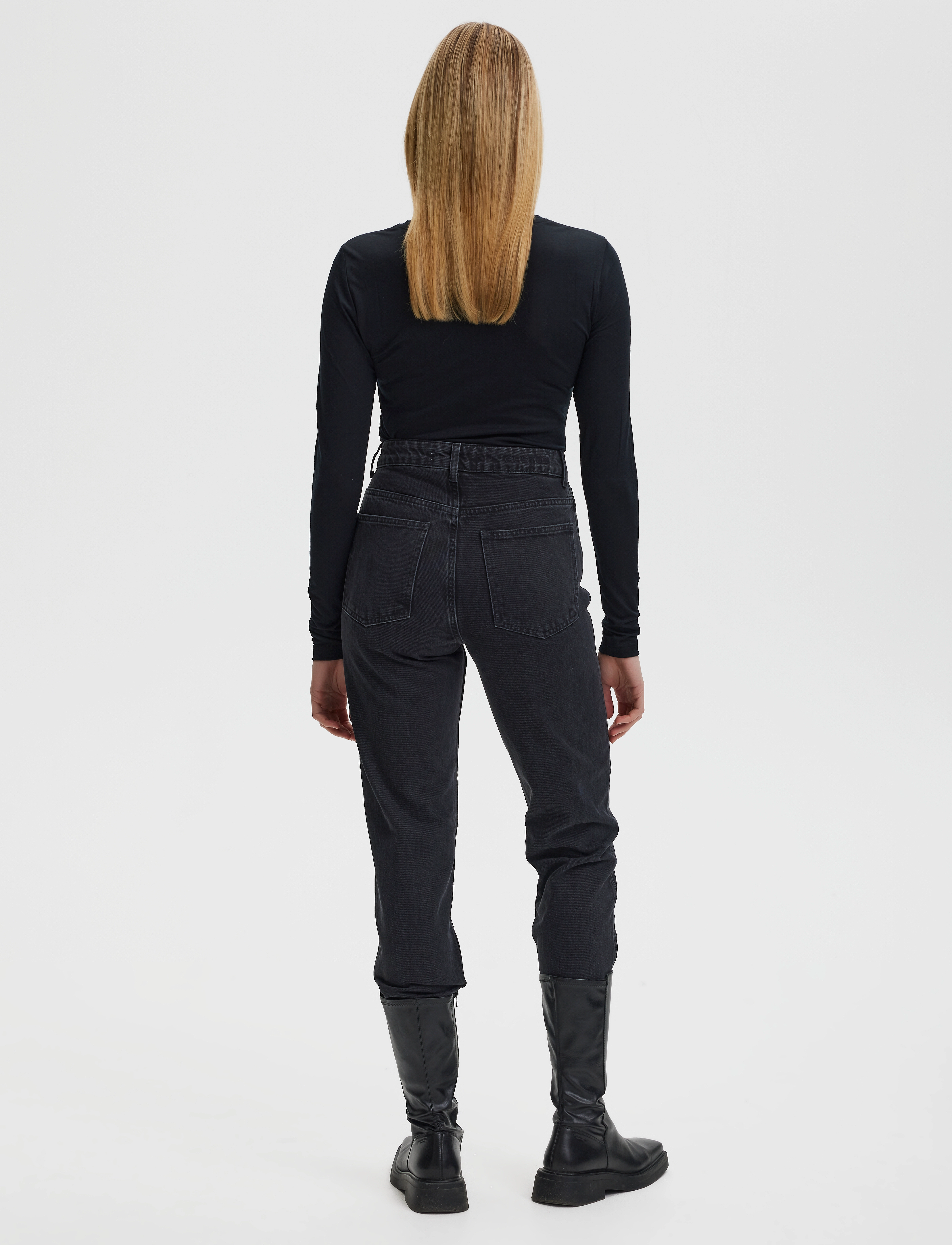 Gestuz - DenaGZ HW mom jeans - straight jeans - washed black - 4