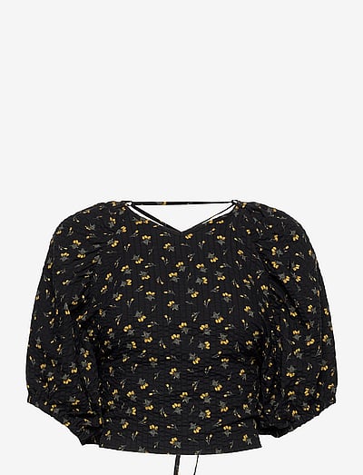 Gestuz AveryGZ top - Crop tops - TULIP BLACK AND YELLOW / black