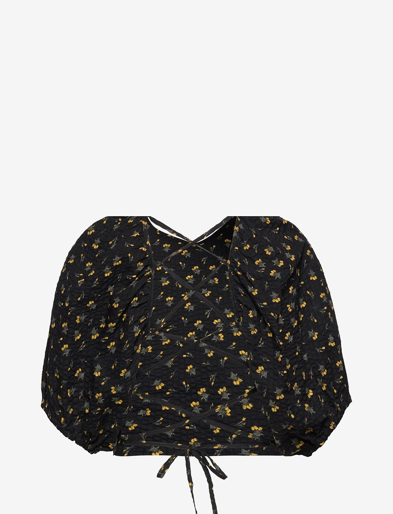 Gestuz - AveryGZ top - crop topit - tulip black and yellow - 1
