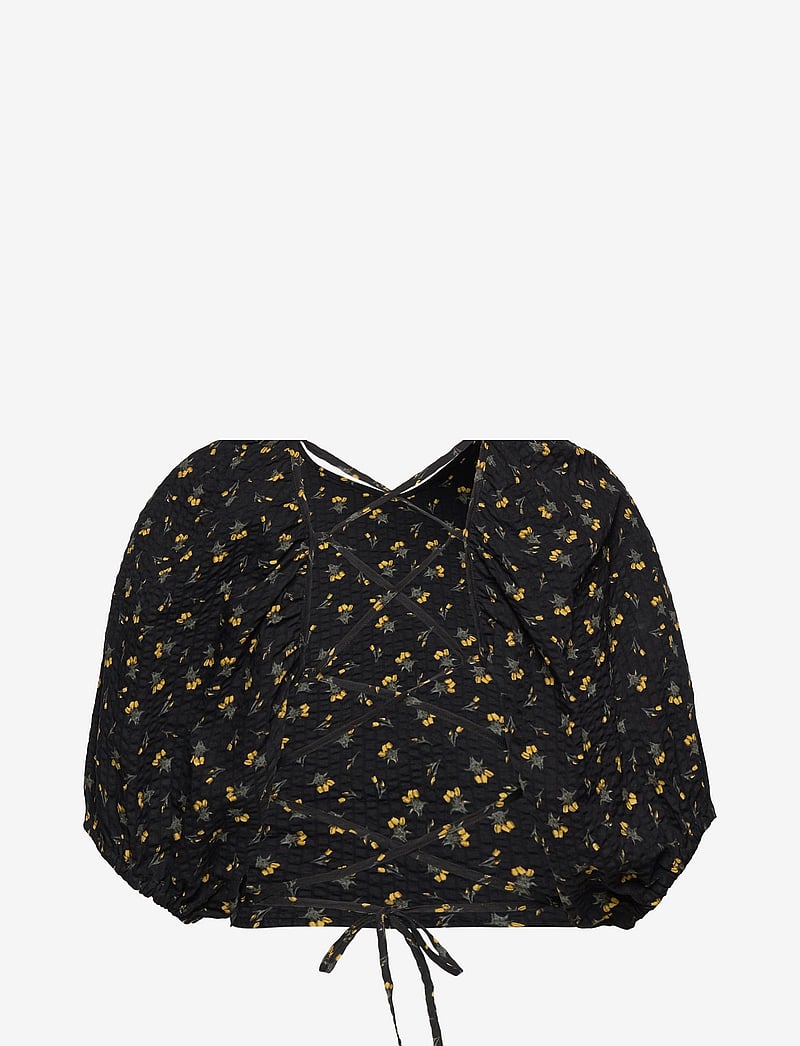 Gestuz - AveryGZ top - crop tops - tulip black and yellow - 2