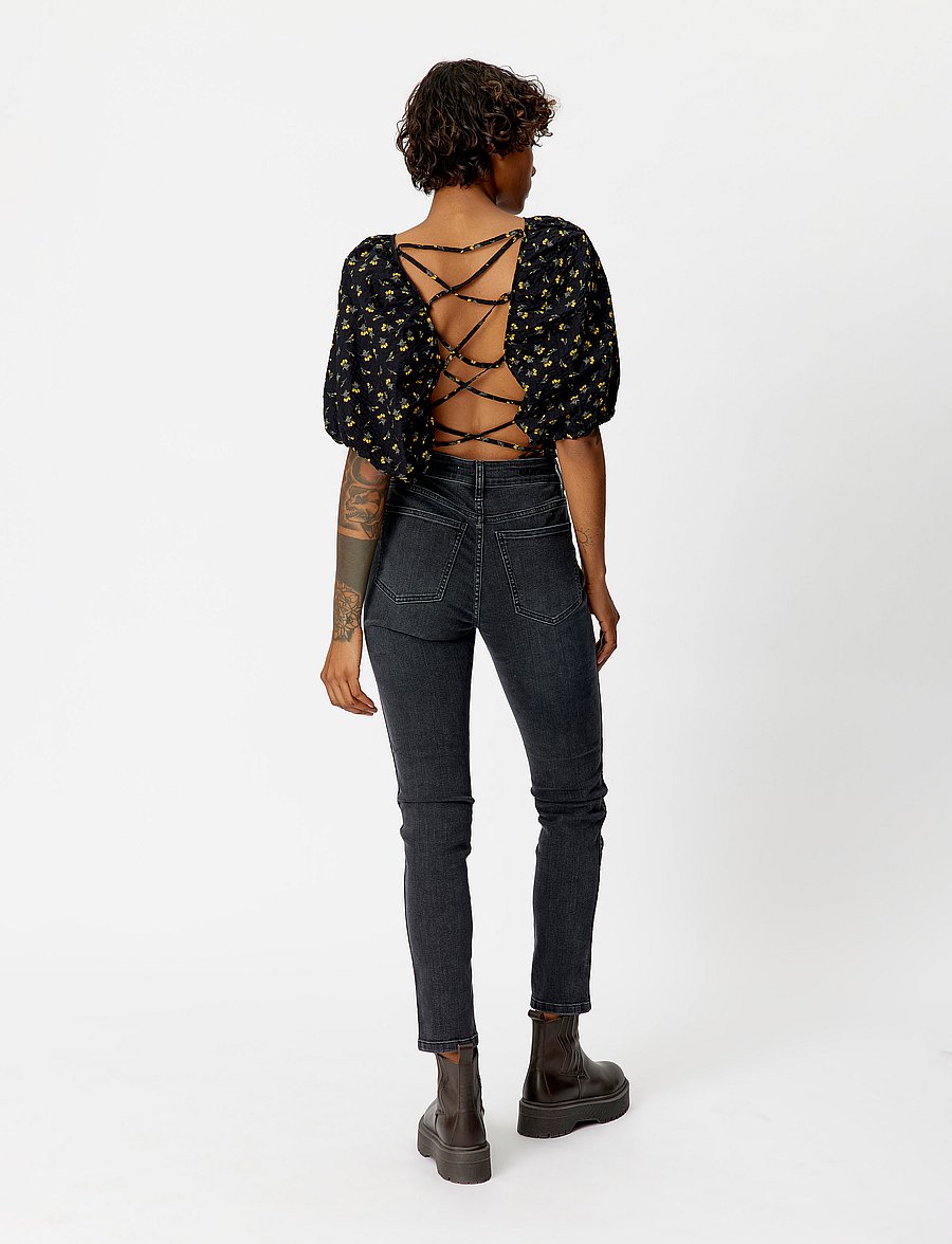 Gestuz - AveryGZ top - crop tops - tulip black and yellow - 3