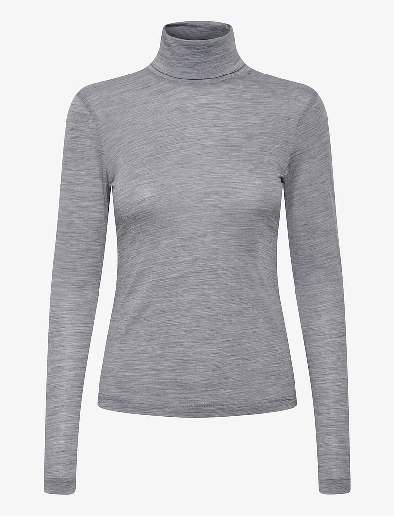 Gestuz - SividaGZ wool rollneck - langærmede toppe - grey melange - 1