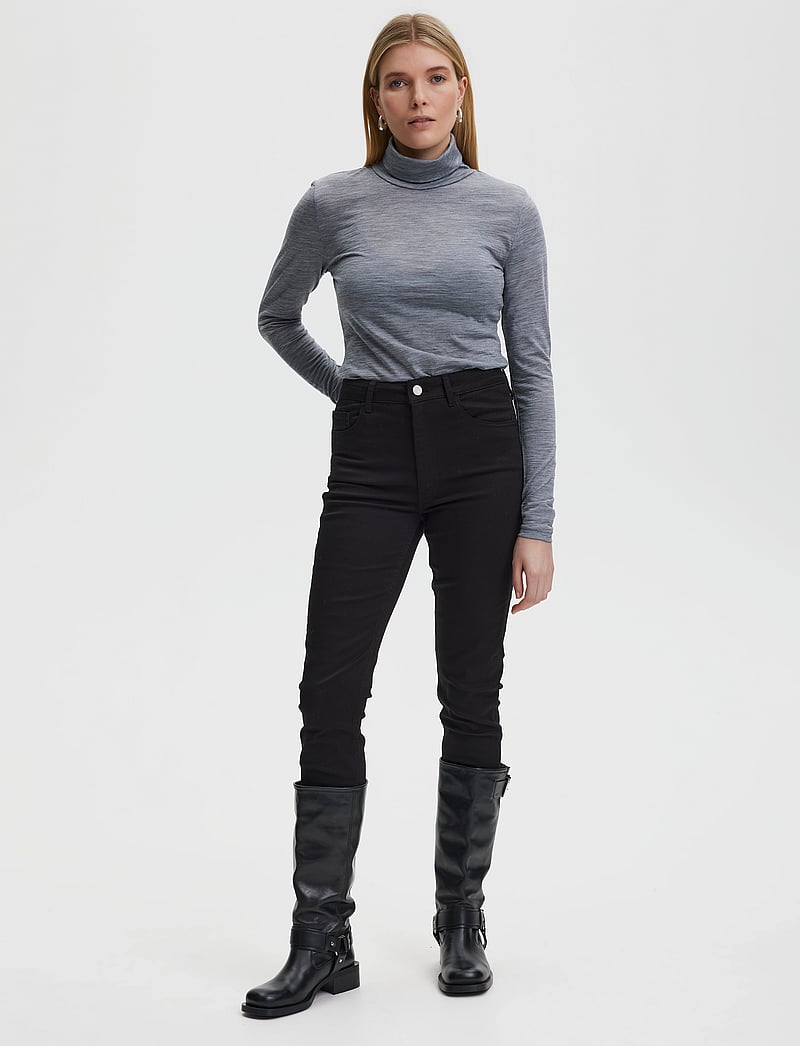 Gestuz - SividaGZ wool rollneck - langærmede toppe - grey melange - 3