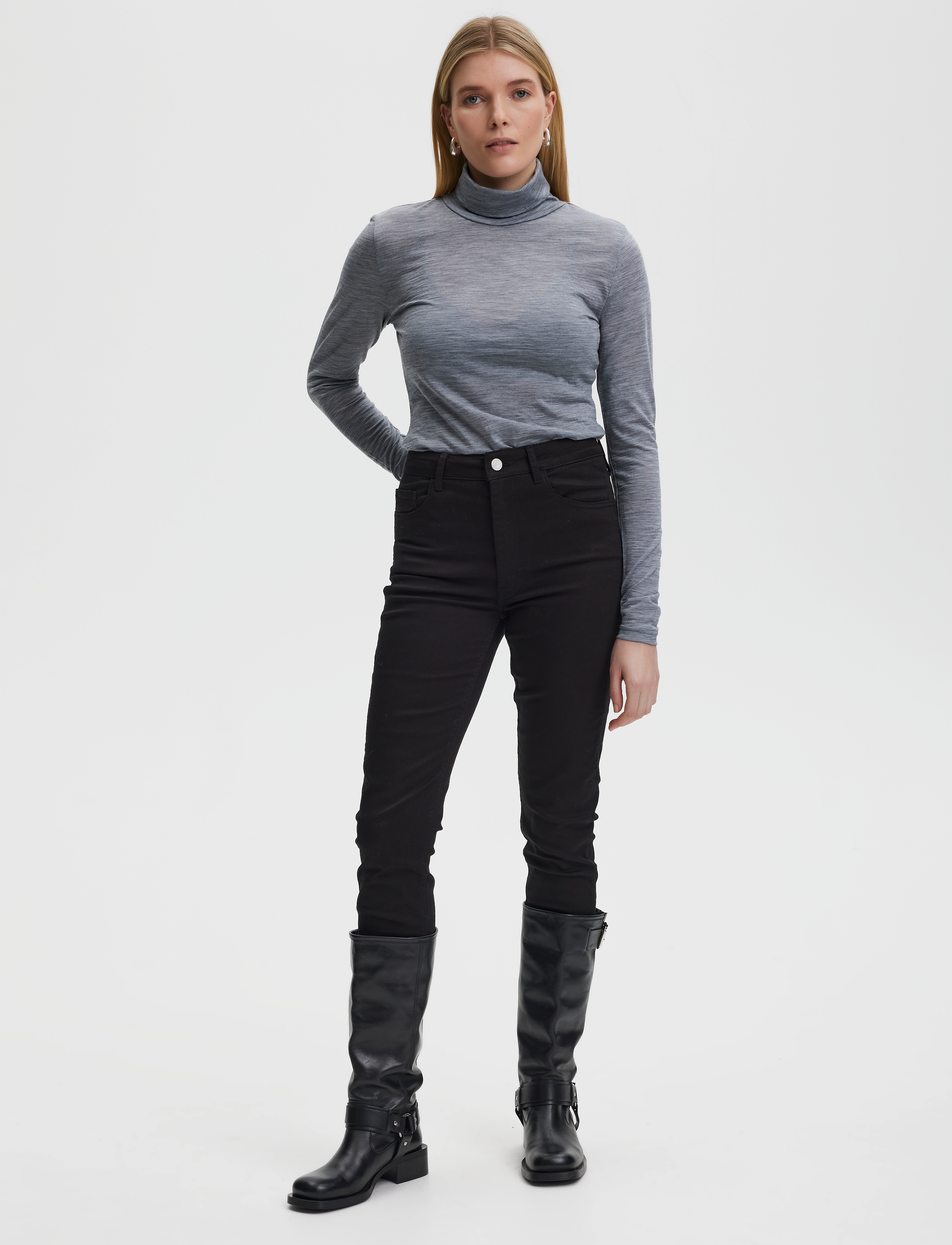 Gestuz - SividaGZ wool rollneck - grey melange - 3